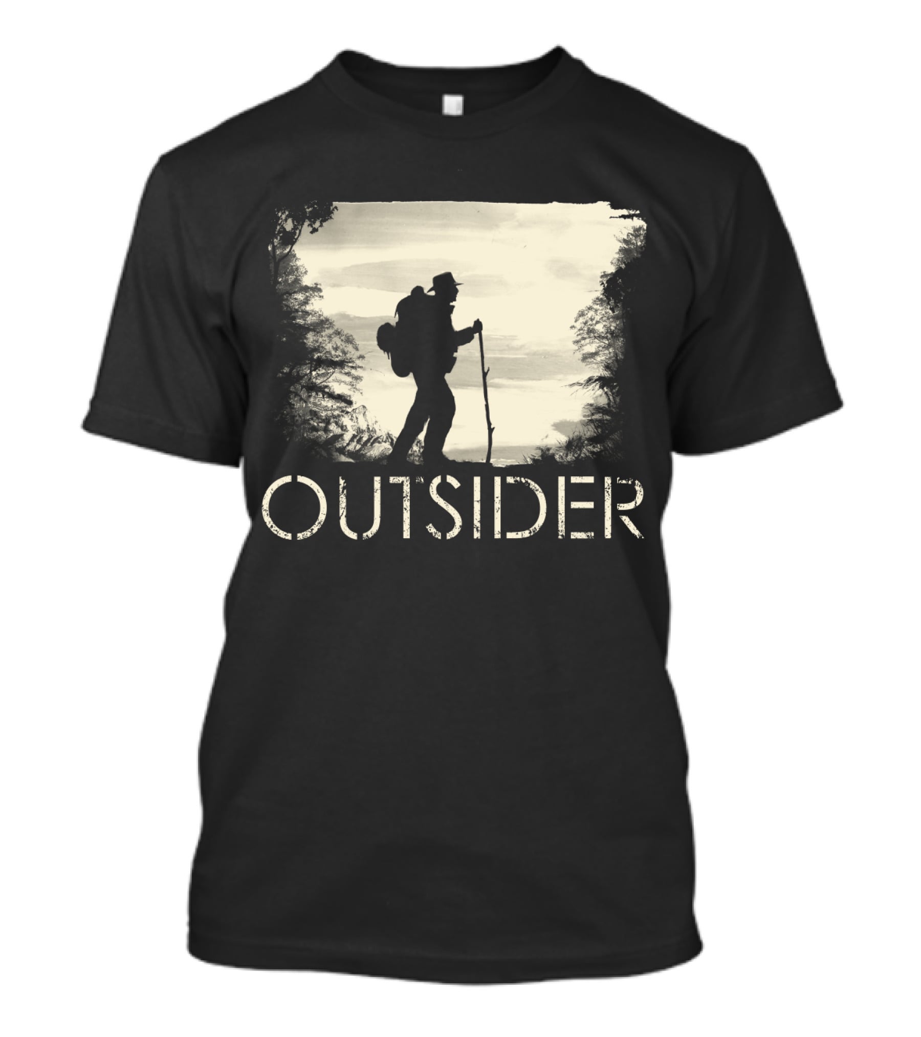 Outsider Hiking Adventure Silhouette Forest T-Shirt