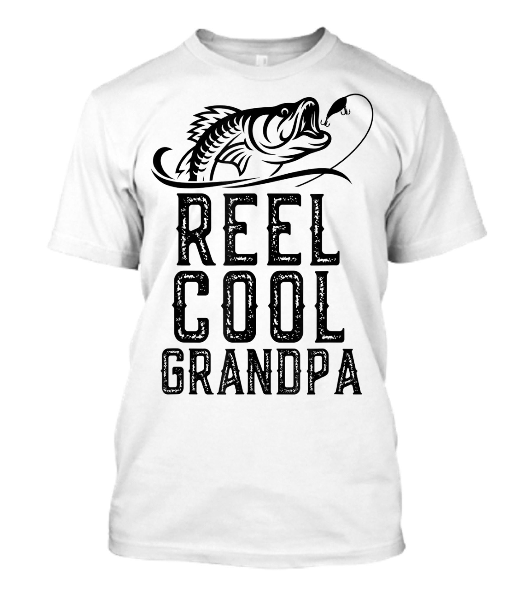 Reel Cool Grandpa Fishing Hook Bass T-Shirt