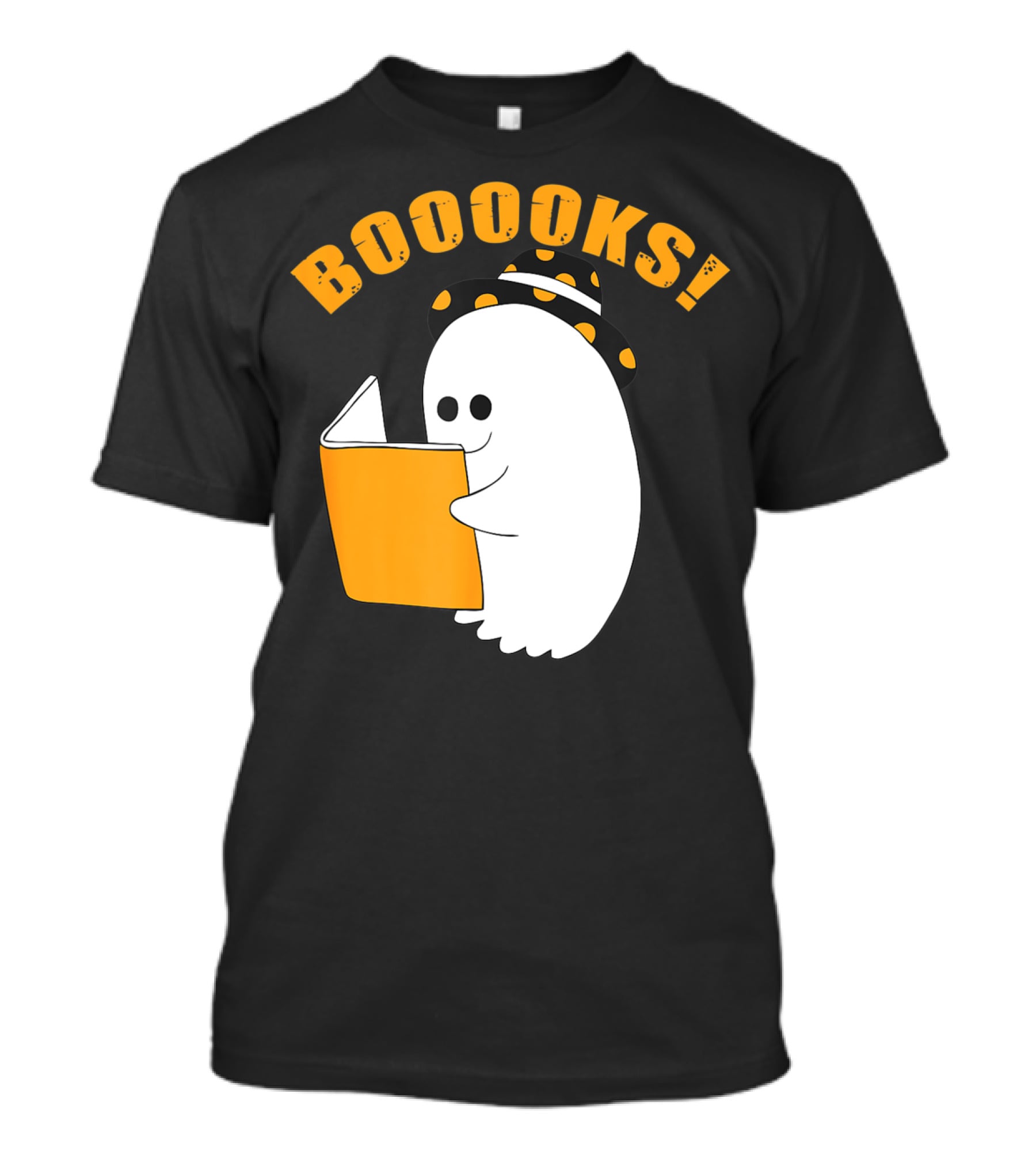 Booooks Cute Ghost Halloween Library Reading Books T-Shirt