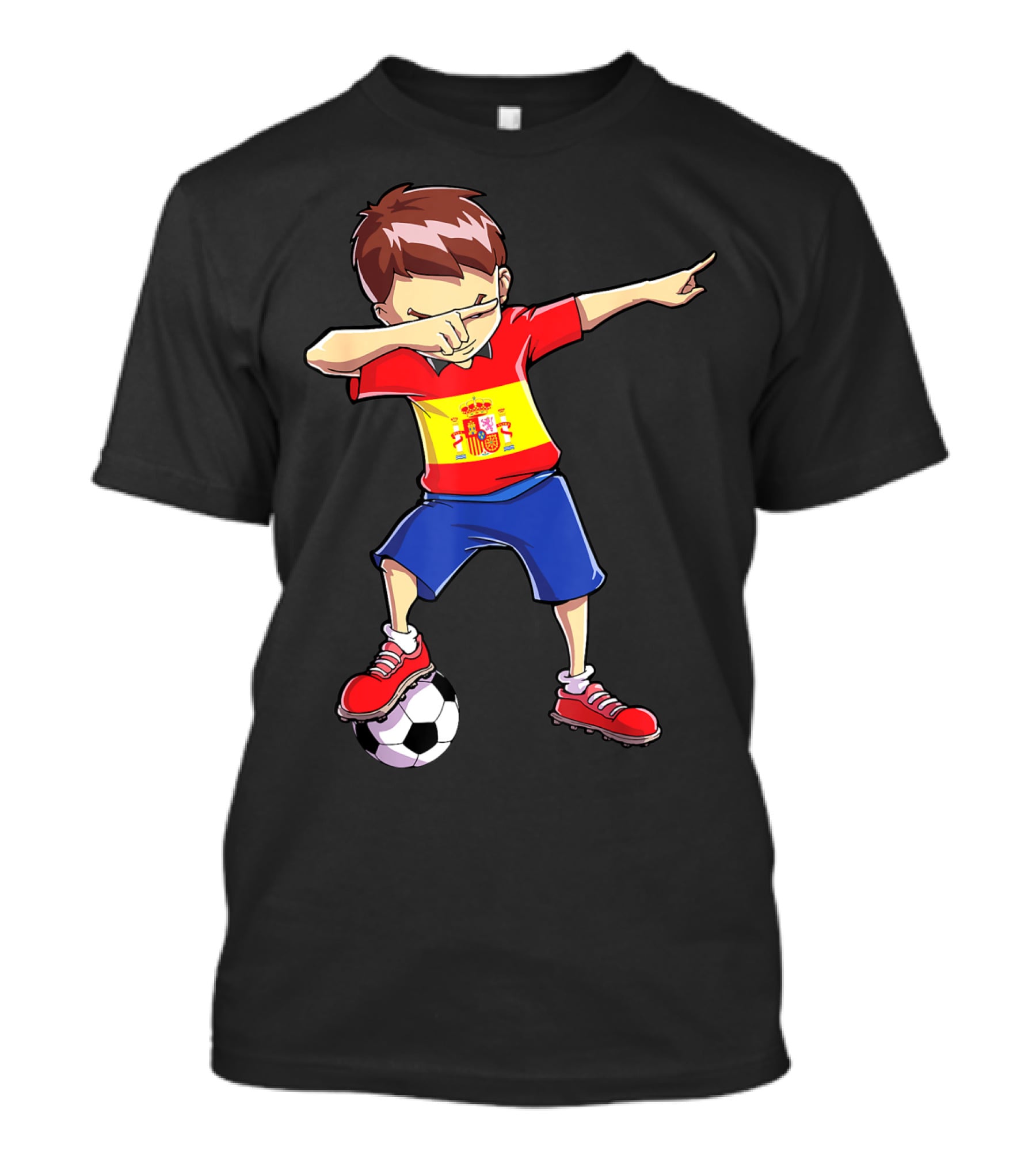 Spain Soccer Dabbing Kid Spanish Football T-Shirt