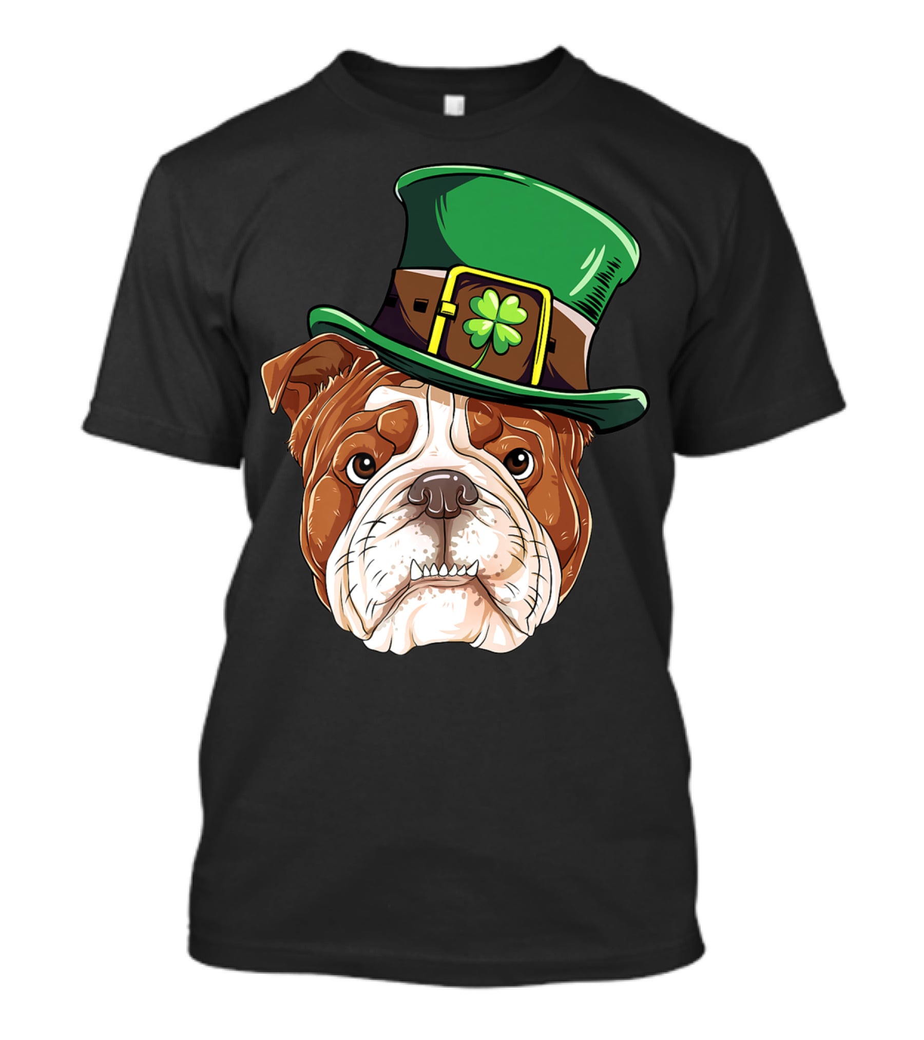 St Patricks Day English Bulldog Leprechaun Hat T-Shirt