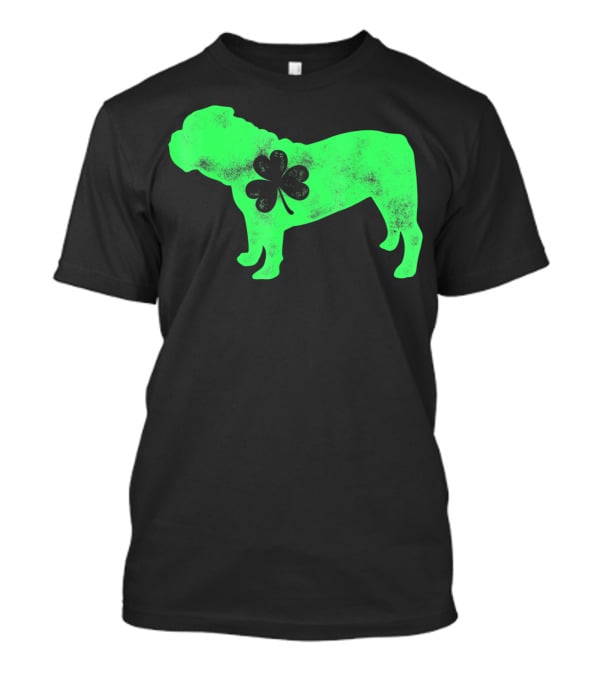 St Patricks Day English Bulldog Shamrock Men Dog T-Shirt