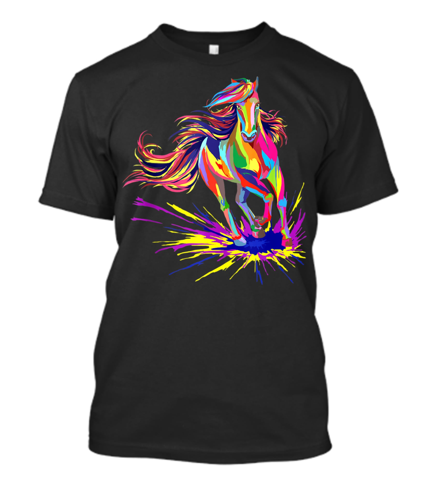 Horse Watercolor I Love Horseback Riding Funny Horse T-Shirt