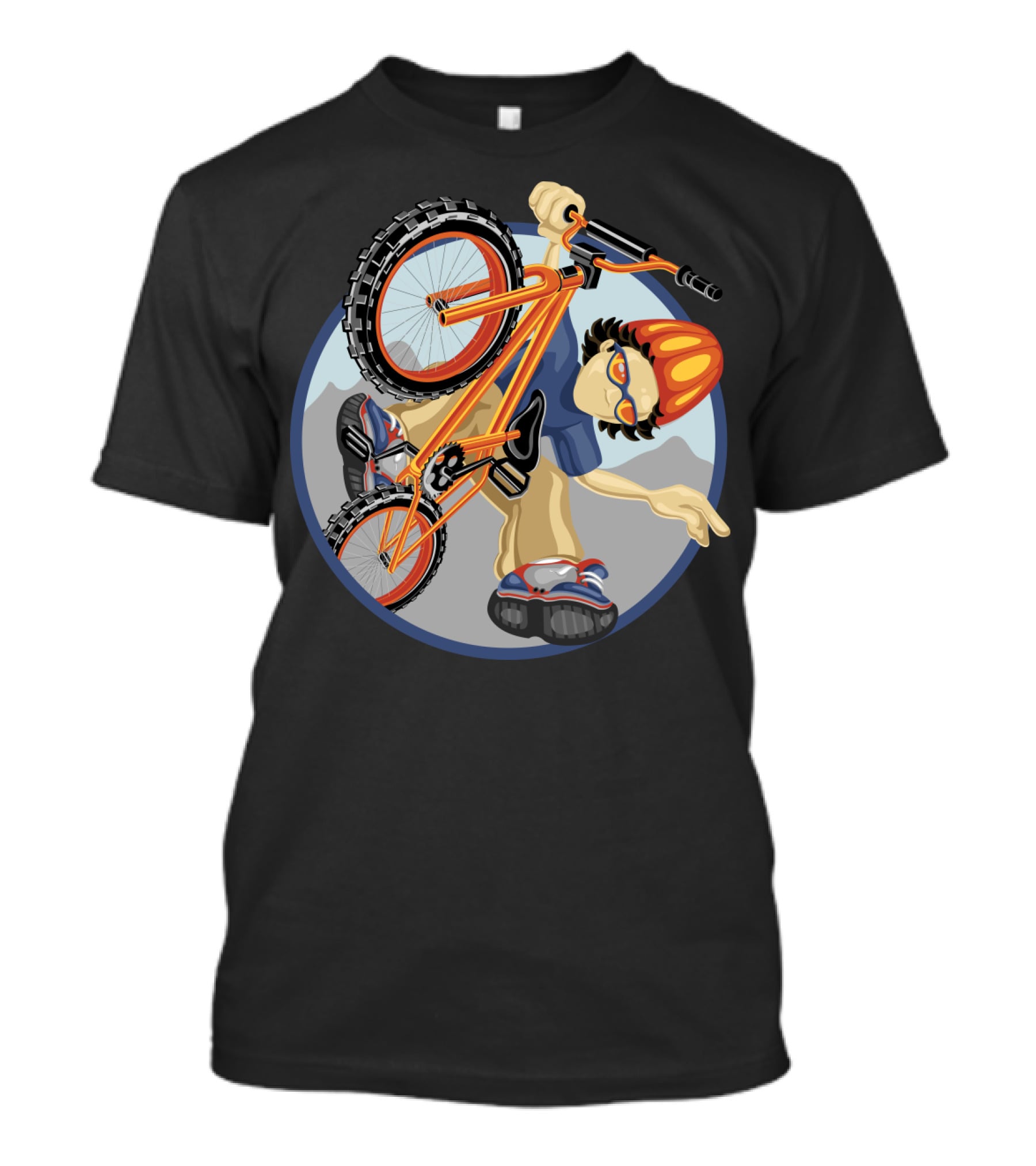 BMX Boy Extreme Stunt Rider With Helmet And Sunglasses T-Shirt