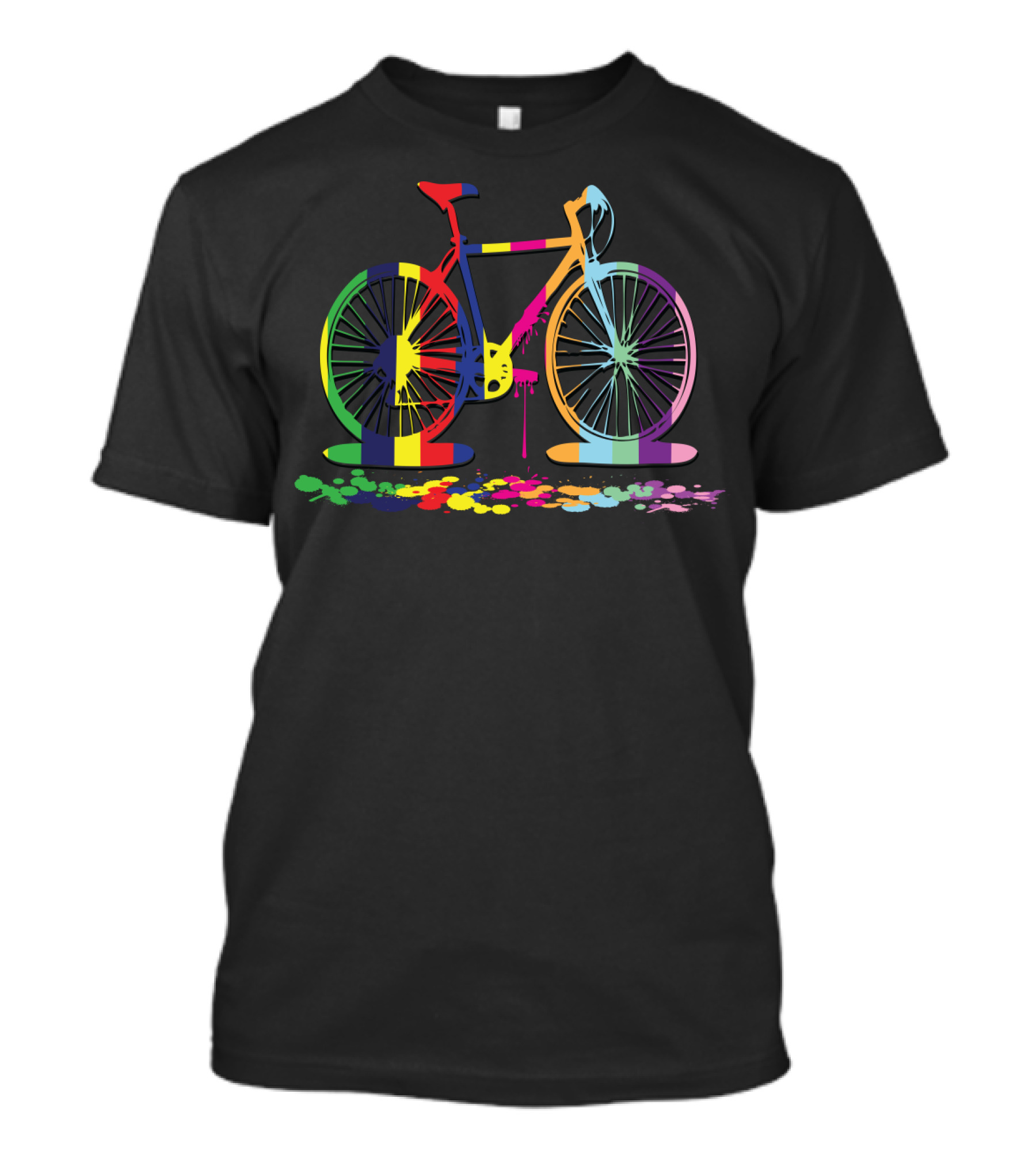 Colorful Bicycle Paint Splash T-Shirt