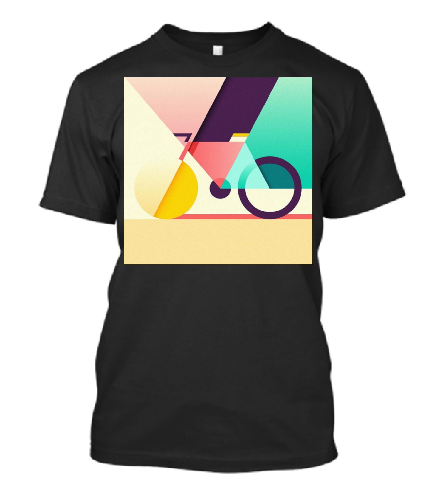 Colourful Geometric Bicycle Abstraction T-Shirt