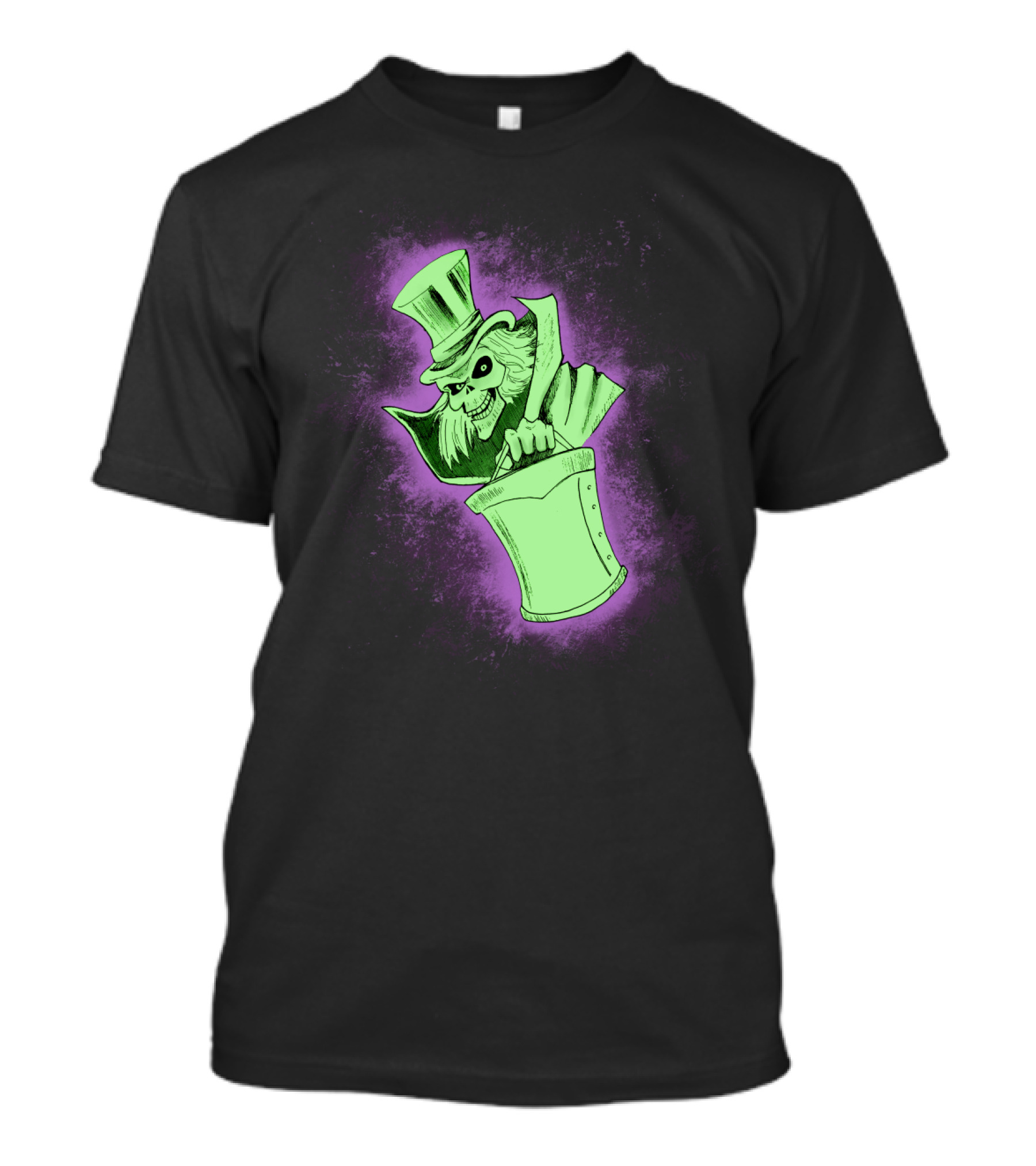 Hatbox Ghost Spooky Green Glow T-Shirt