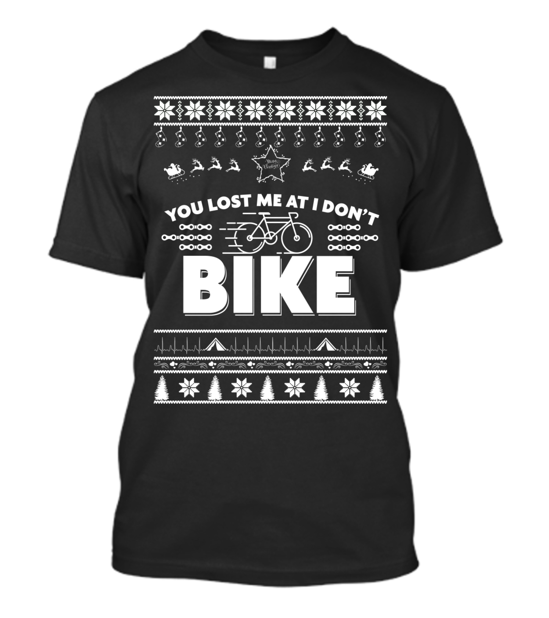 You Lost Me At I Don't Bike Merry Christmas T-Shirt