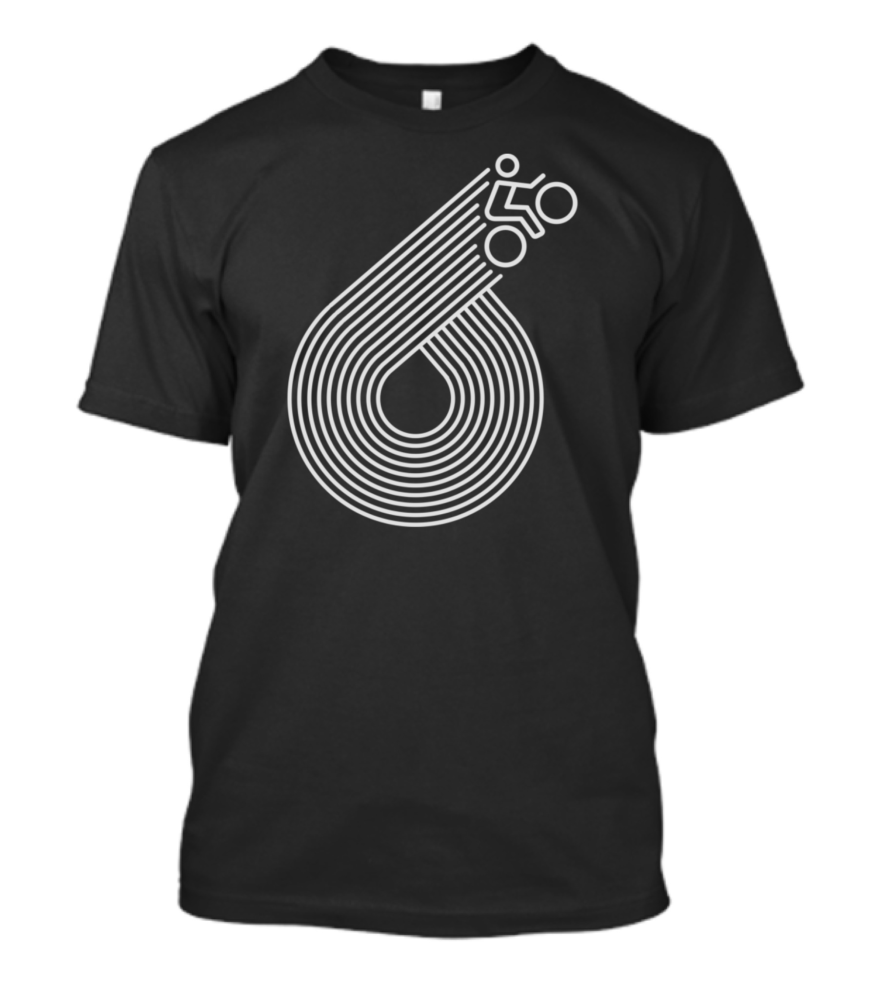 Retro Cycling Lines Geometric Rider Loop T-Shirt