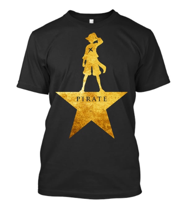 Pirate Star Gold Silhouette One Piece Luffy T-Shirt