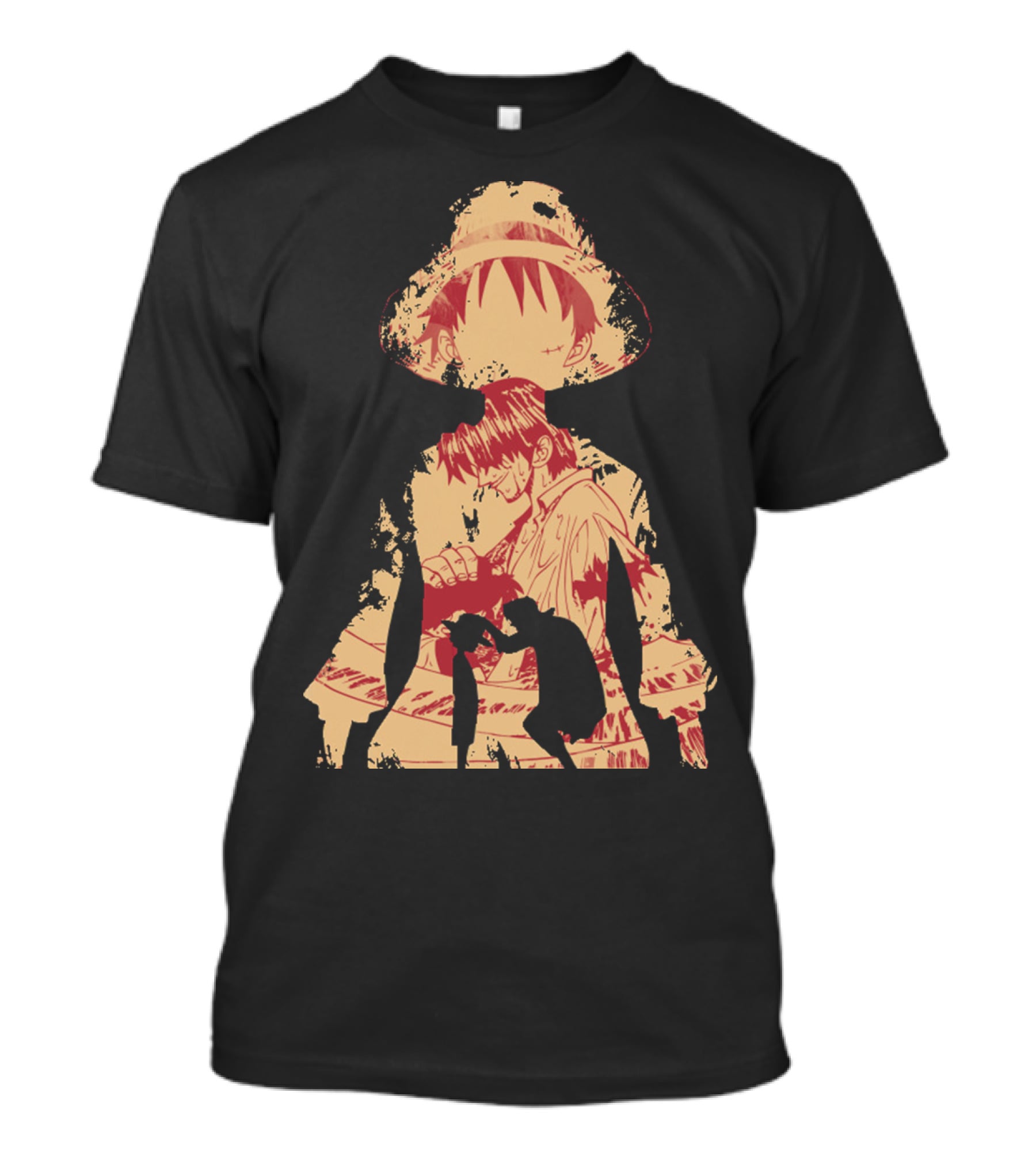 Luffy Shanks Silhouette Straw Hat Mentorship Scene T-Shirt