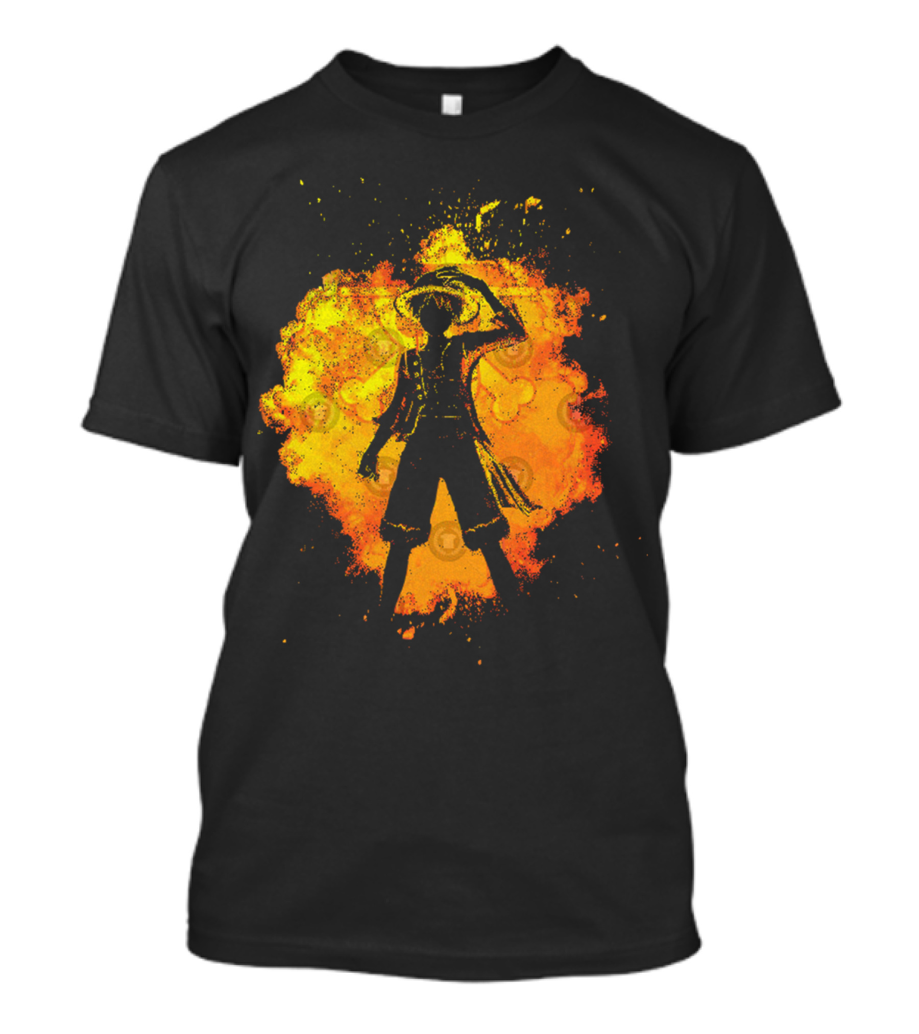 Soul Of The Pirate Luffy Fire Silhouette Anime T-Shirt
