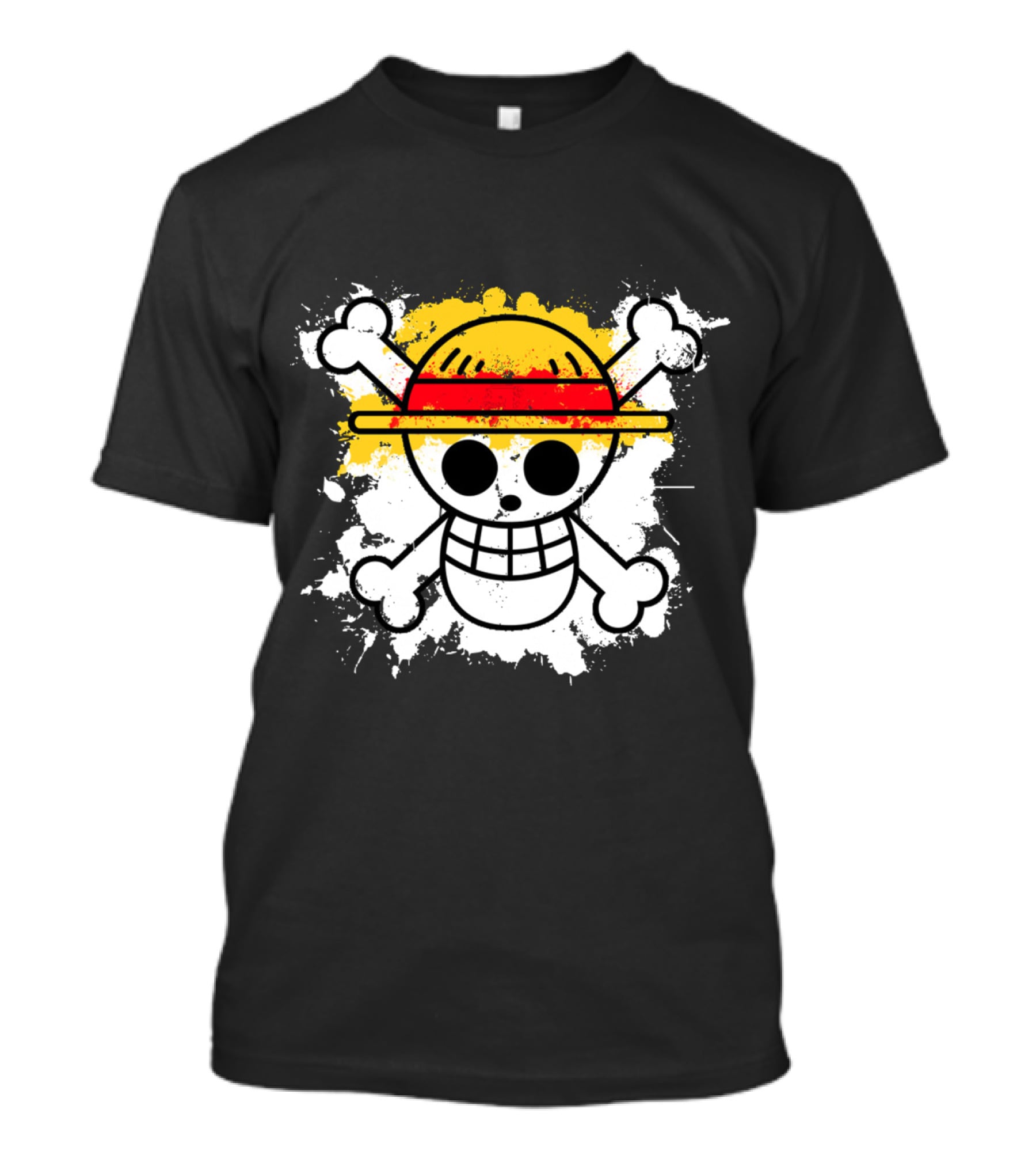 Straw Hat Pirates Jolly Roger Skull Emblem One Piece Anime T-Shirt