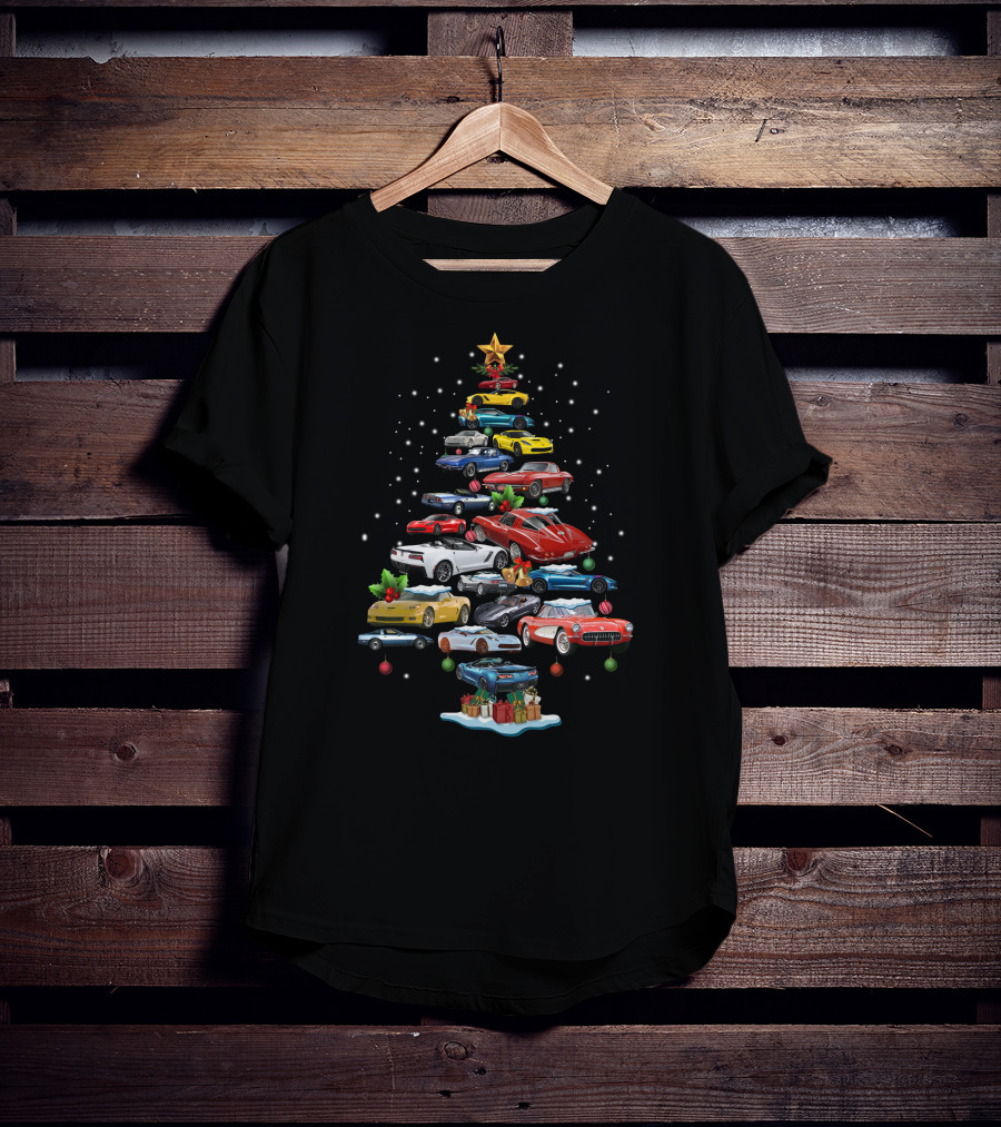 Corvette Christmas Tree Classic Cars Holiday Arrangement T-Shirt