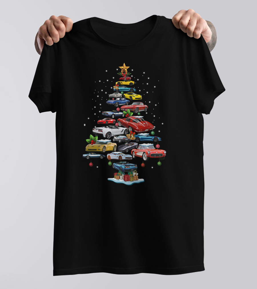 Corvette Christmas Tree Classic Cars Holiday Arrangement T-Shirt