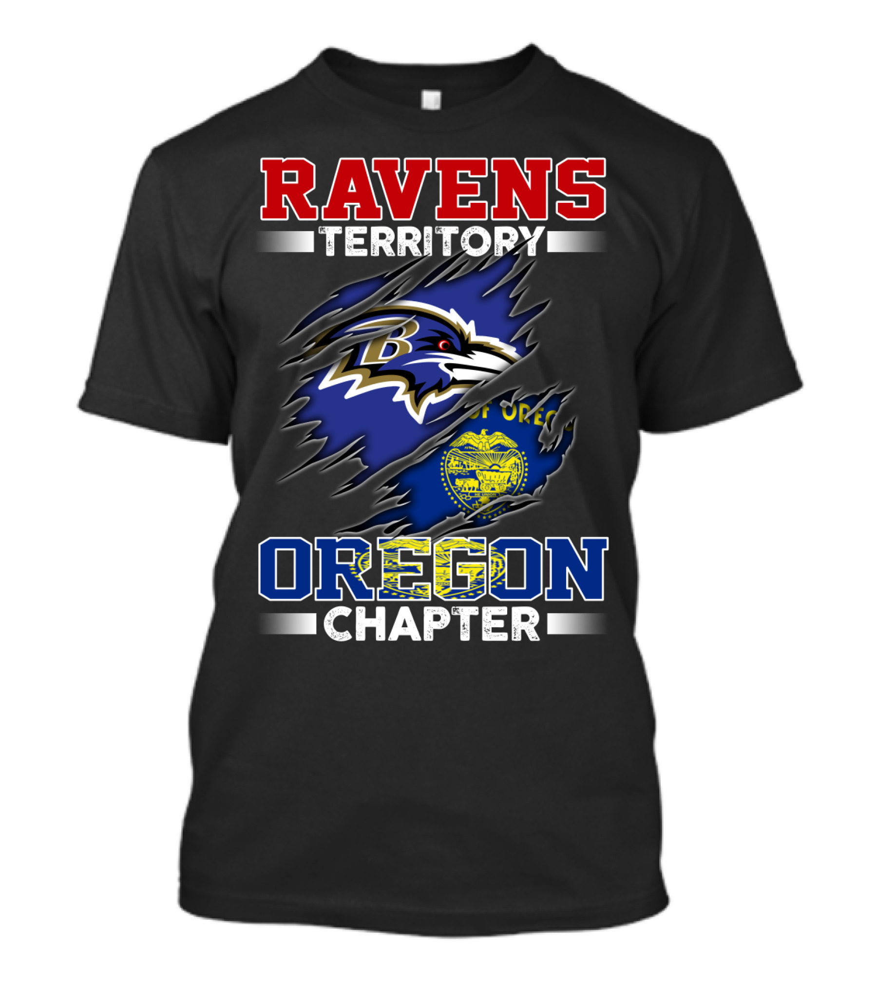 Ravens Territory Oregon Chapter Baltimore Ravens Oregon State Seal T-Shirt