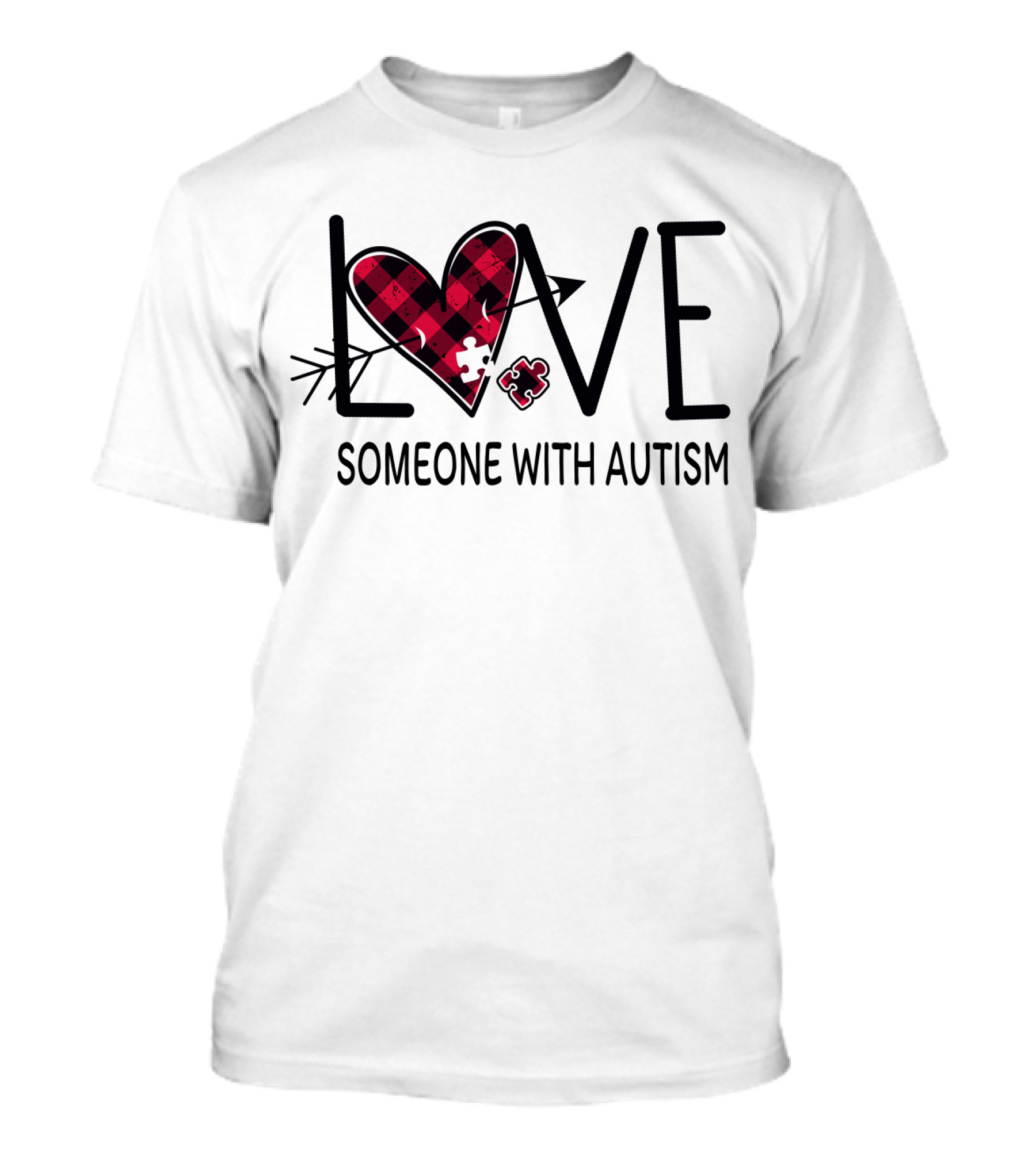 LOVE Someone With Autism Heart Puzzle T-Shirt