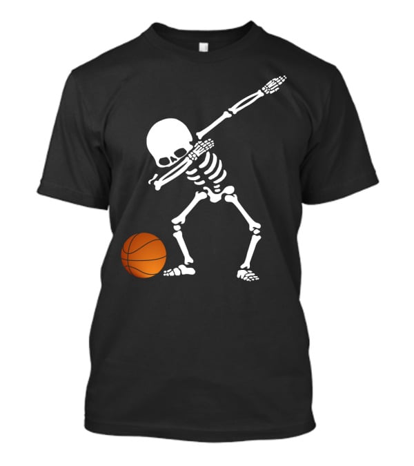 Basketball Skeleton Dabbing With Ball T-Shirt