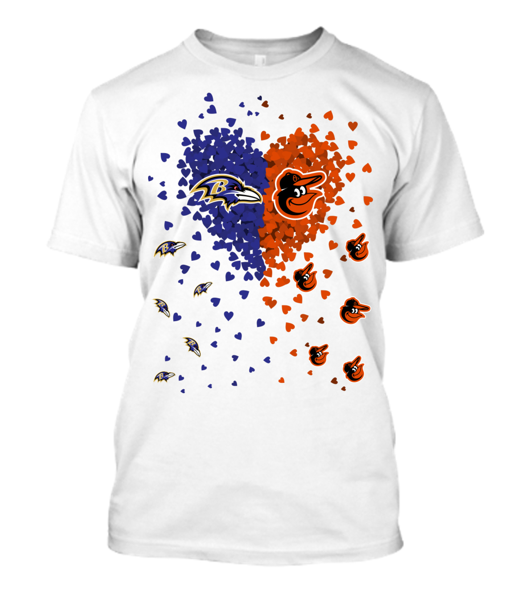 Heart Ravens Orioles Baltimore Football Baseball Mix T-Shirt