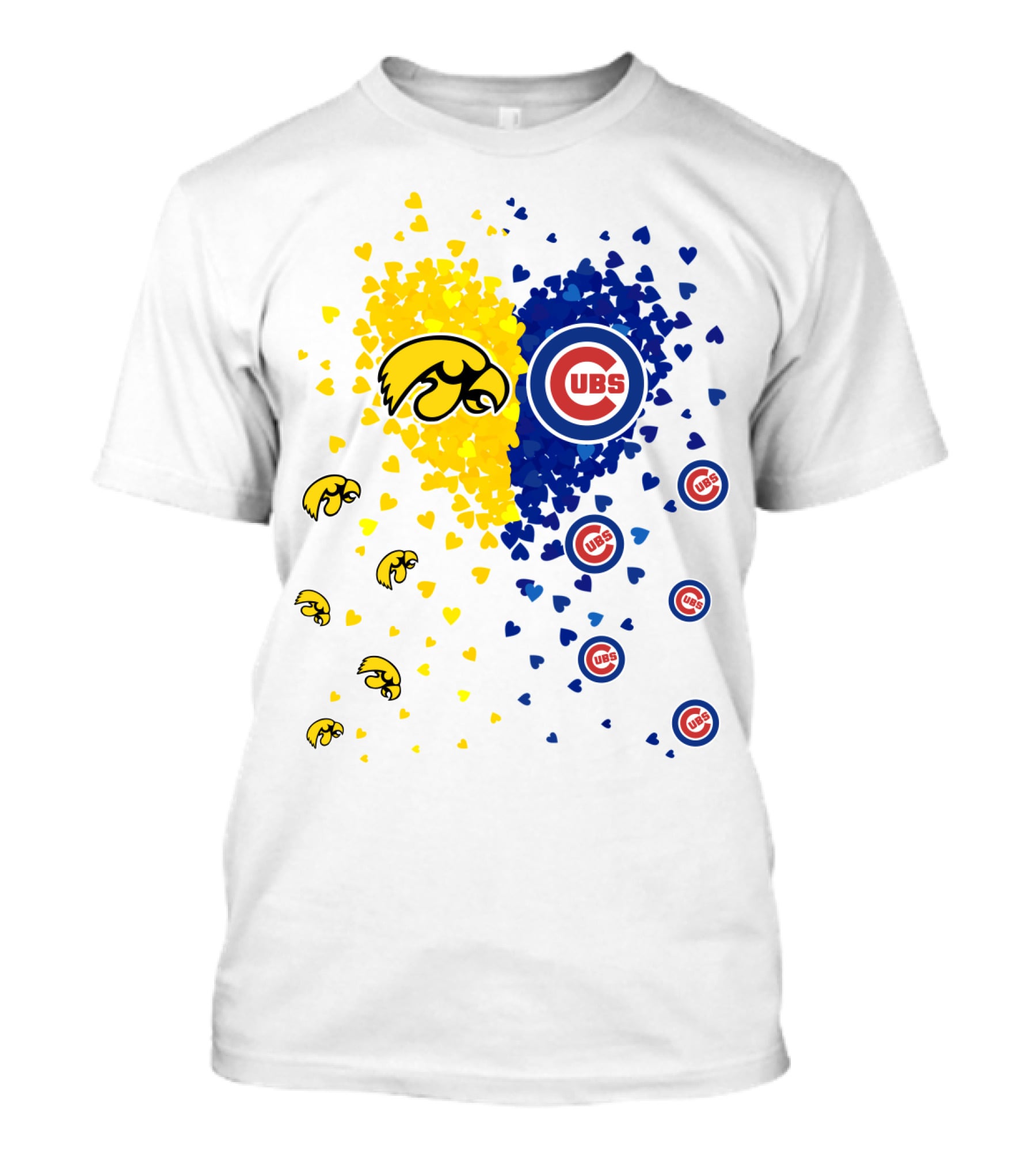 Heart Cubs Hawkeyes Chicago Iowa Love T-Shirt