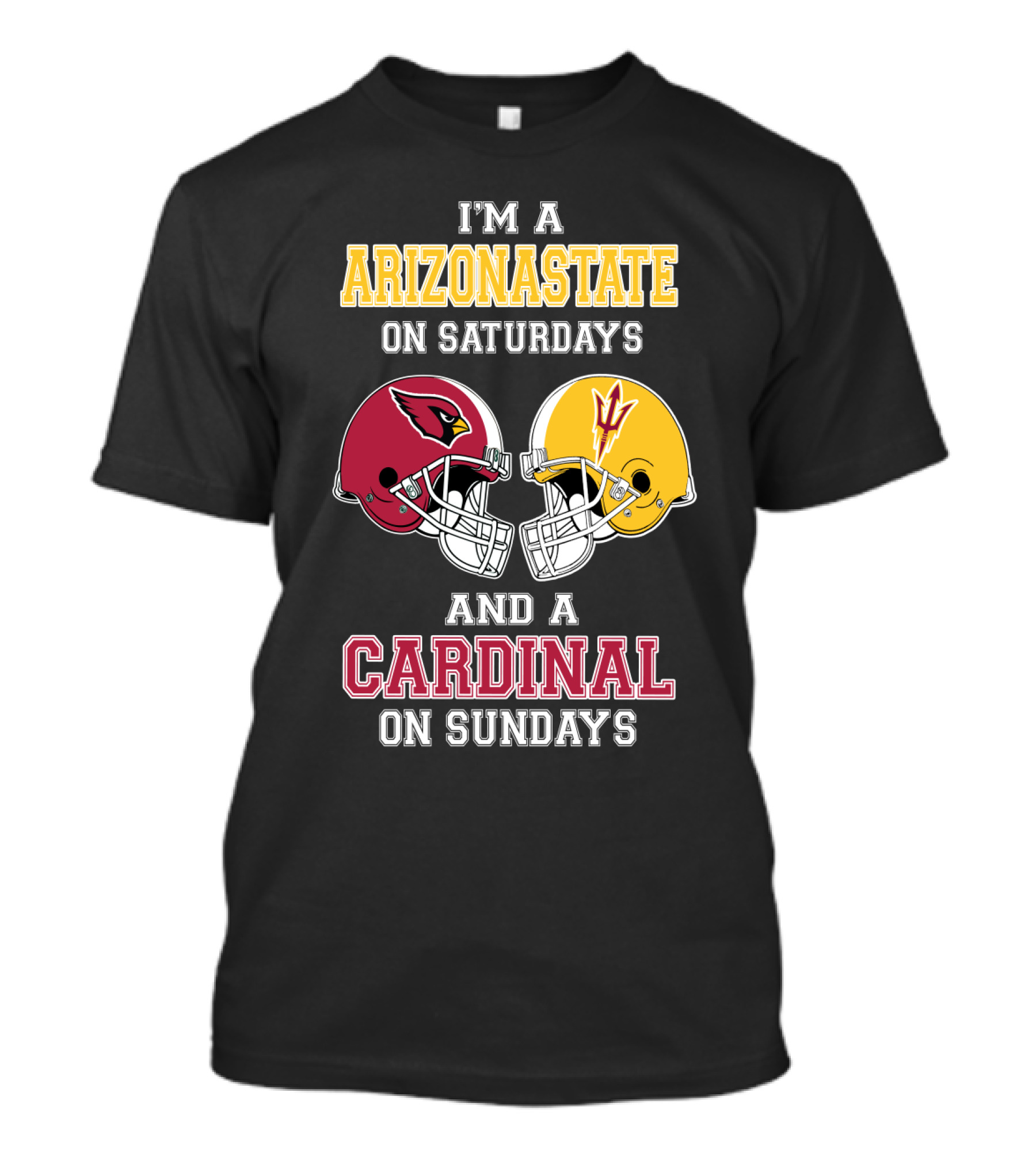 ARIZONASTATE Saturdays Cardinal Sundays Football Helmets T-Shirt