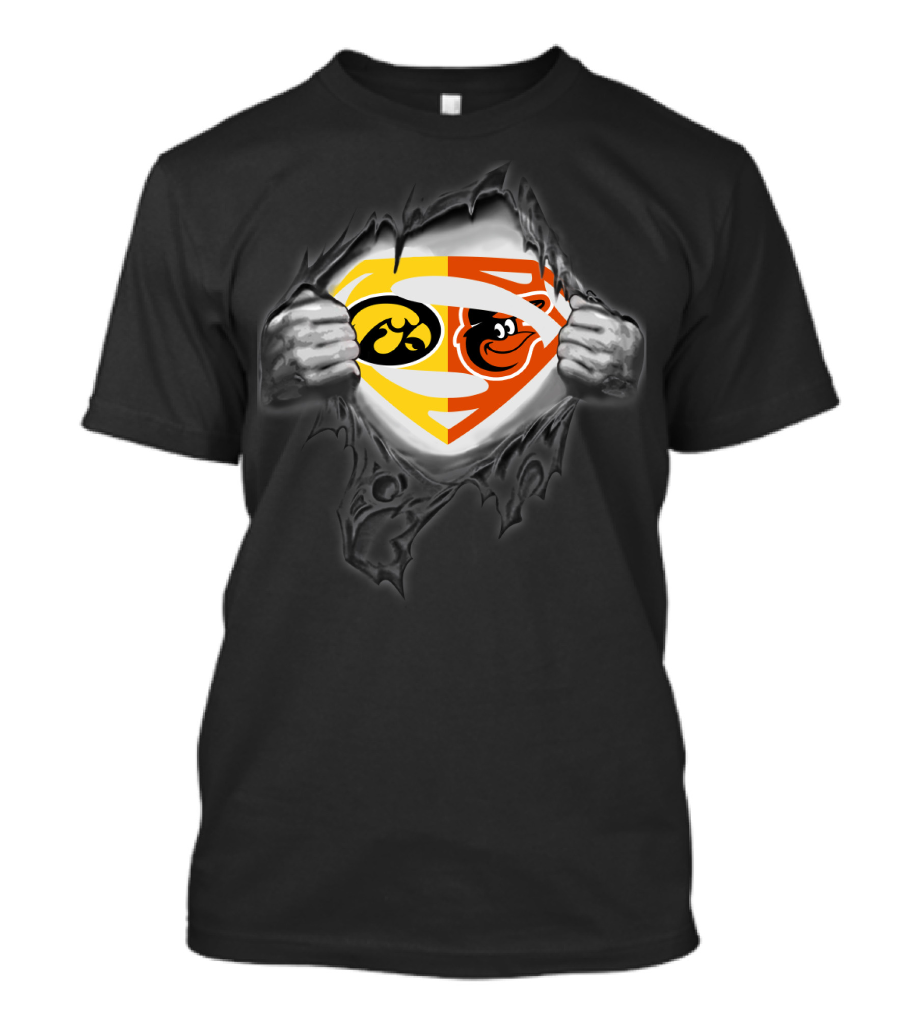 Hawkeyes Baltimore Orioles Superman Logo Mashup T-Shirt