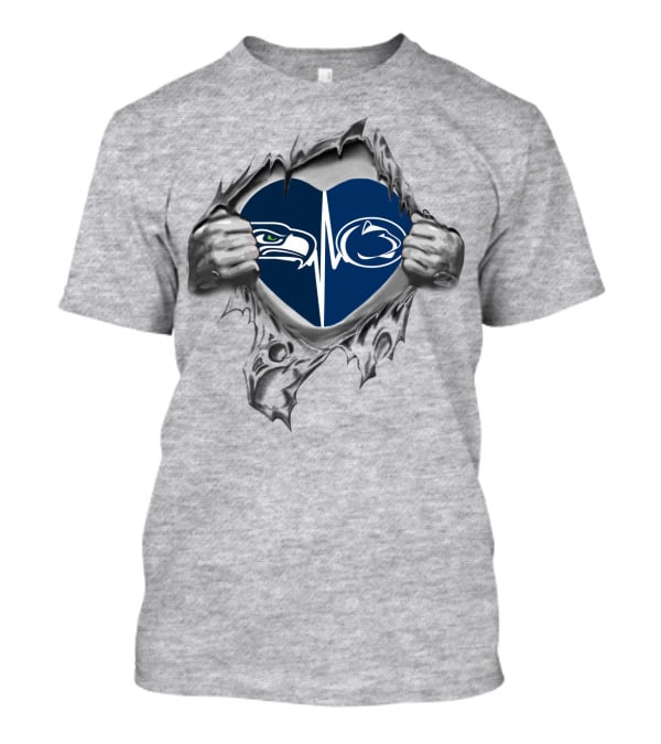 Seattle Seahawks Penn State Heartbeat Fan Pride T-Shirt