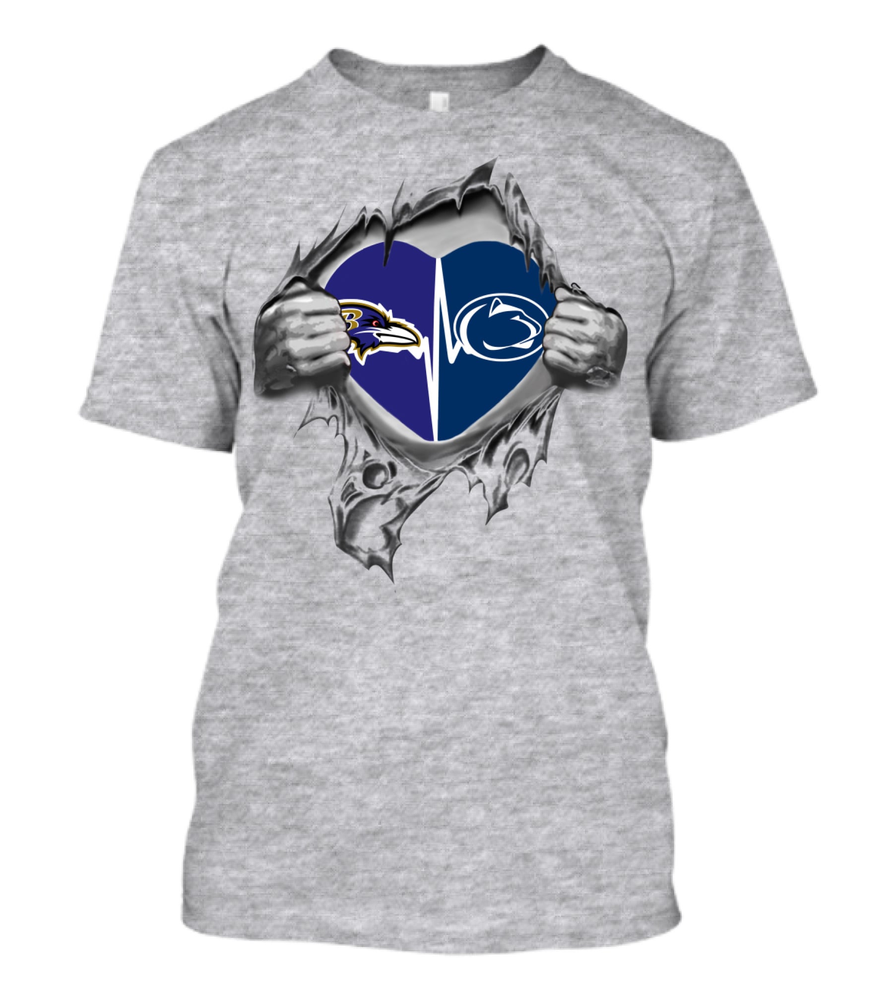 Baltimore Ravens Penn State Heartbeat Fan T-Shirt