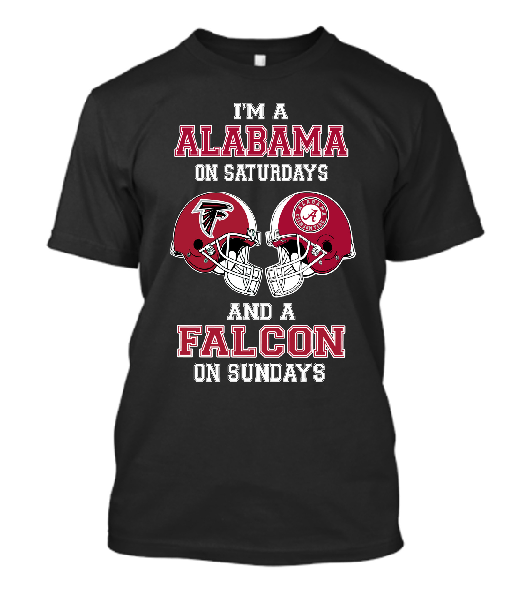 Alabama Saturdays Falcons Sundays Football Helmets T-Shirt