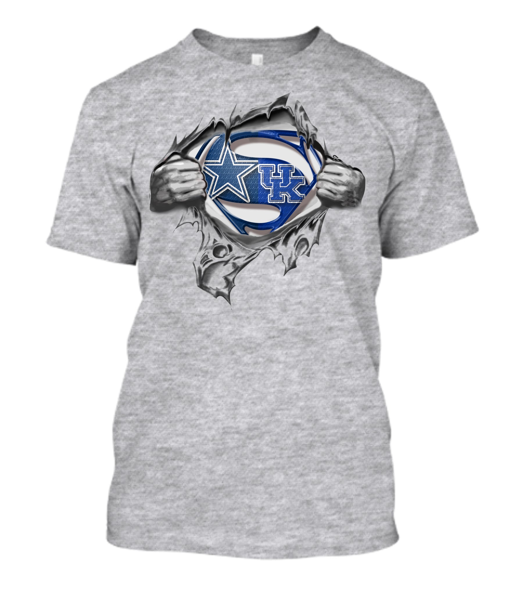 Dallas Cowboys Kentucky Wildcats Superman Logo Fusion T-Shirt