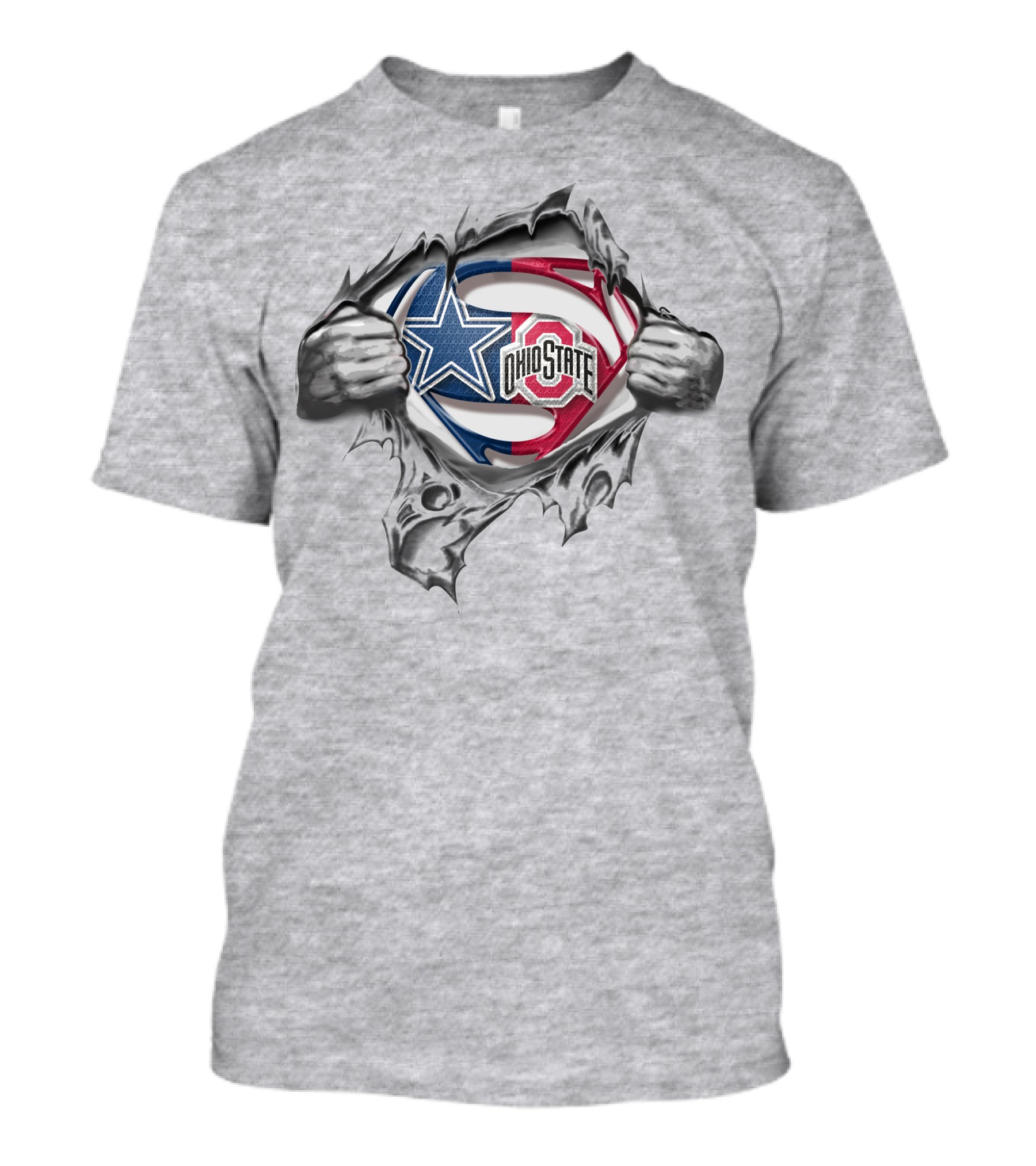Cowboys Ohio State Buckeyes Superman Logo Fusion T-Shirt