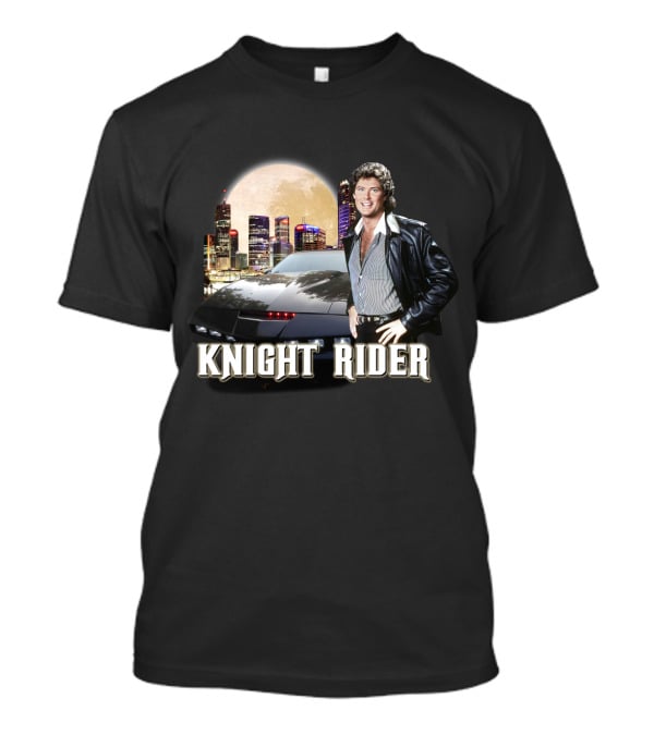 Knight Rider PNR05 Classic Retro TV Show Moonlit Cityscape T-Shirt