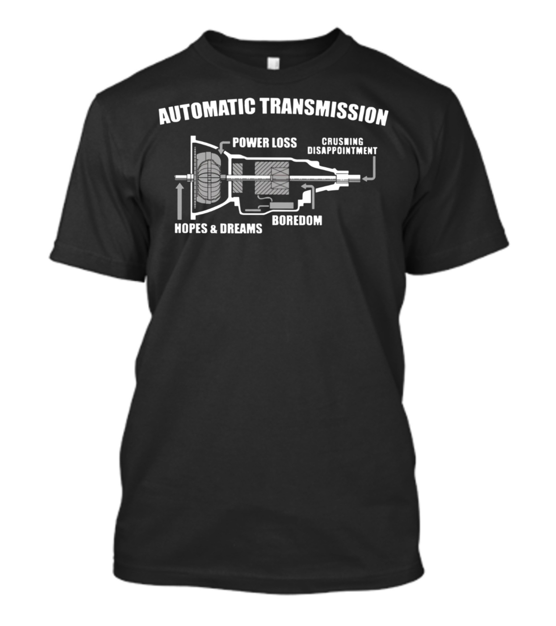 Automatic Transmission Power Loss Crushing Disappointment Boredom Hopes And Dreams Diagram T-Shirt