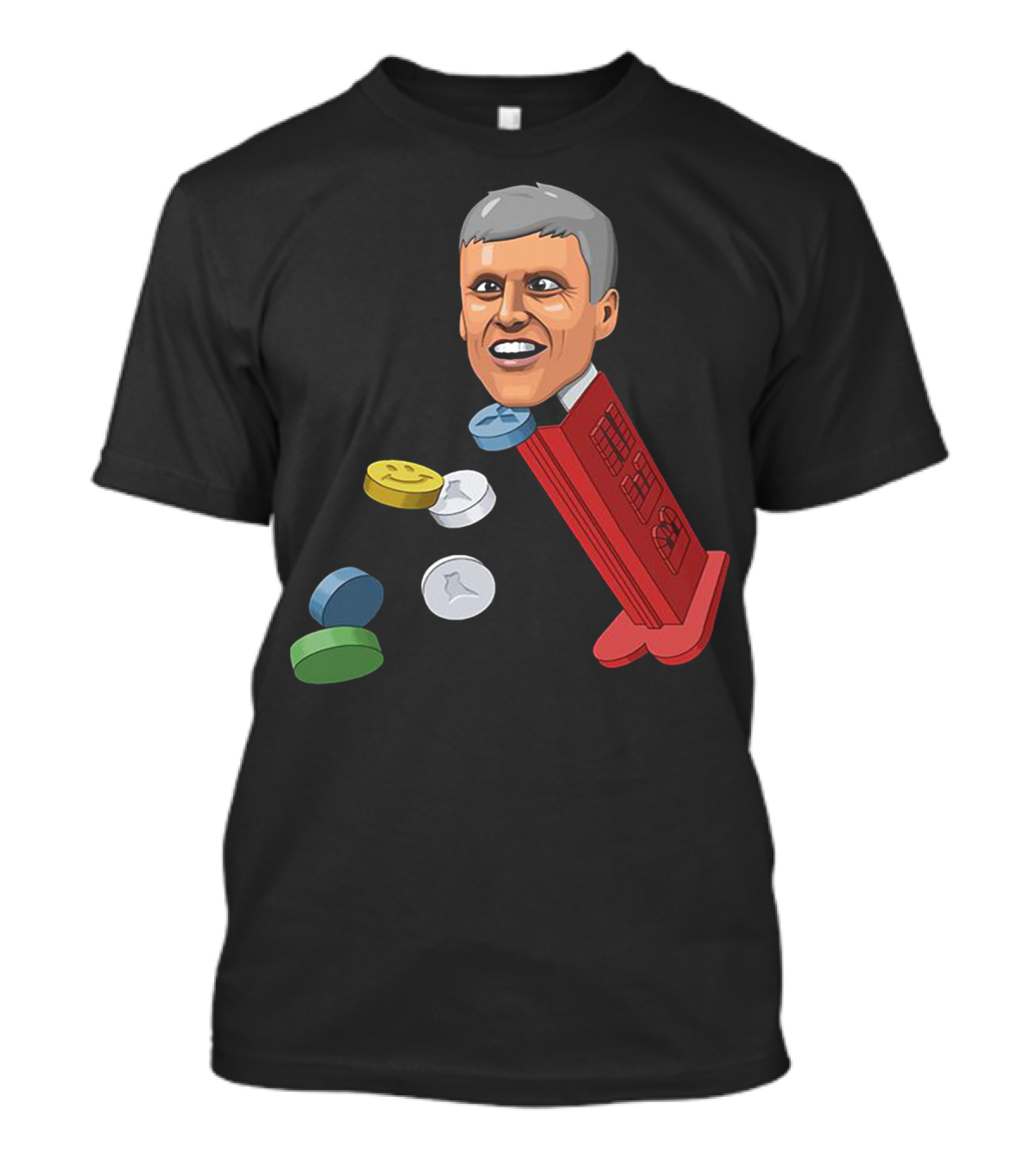 Jim’ll Paint It Dispenser With Flying Colorful Tablets T-Shirt