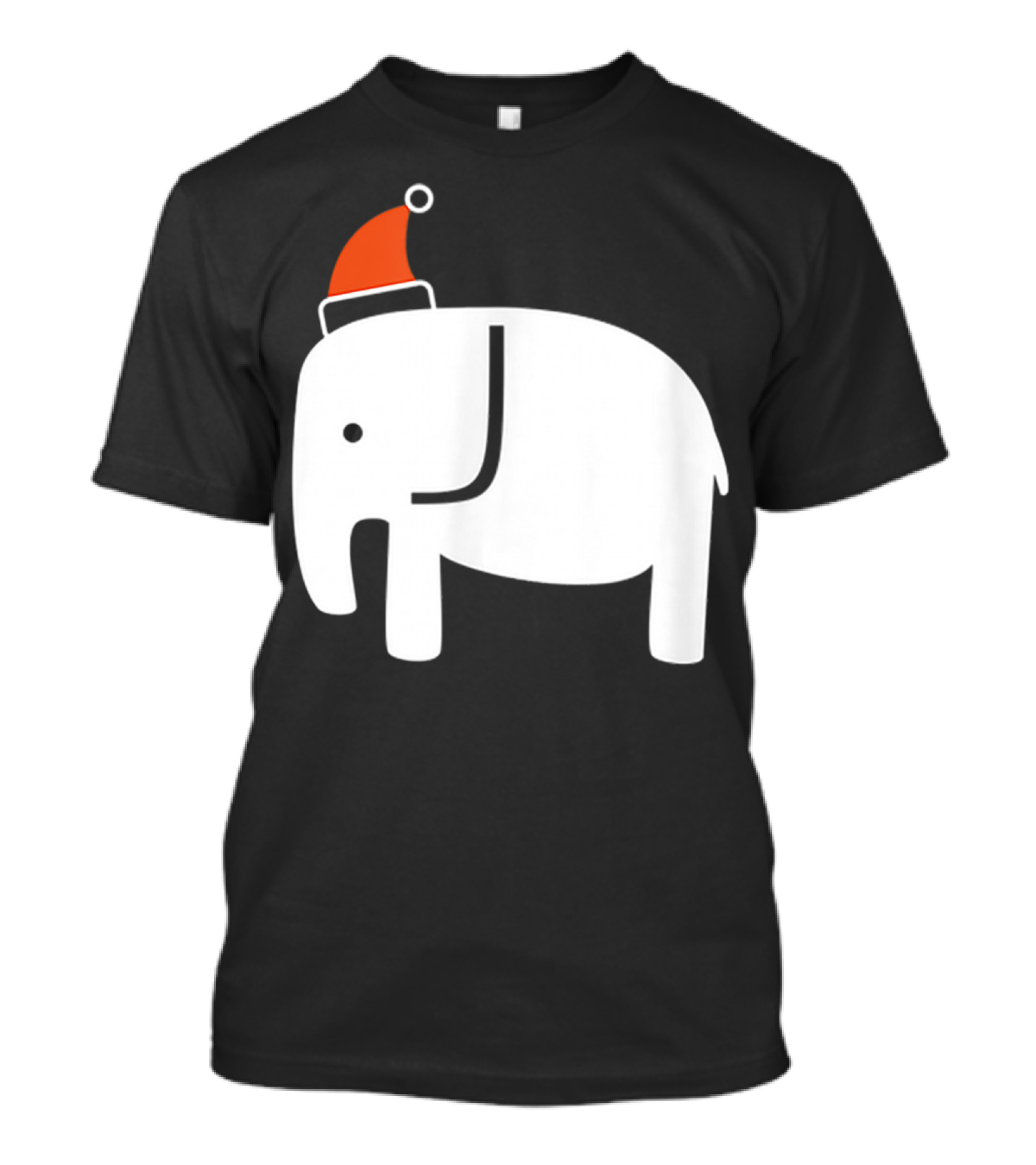 White Elephant Santa Hat Christmas T-Shirt