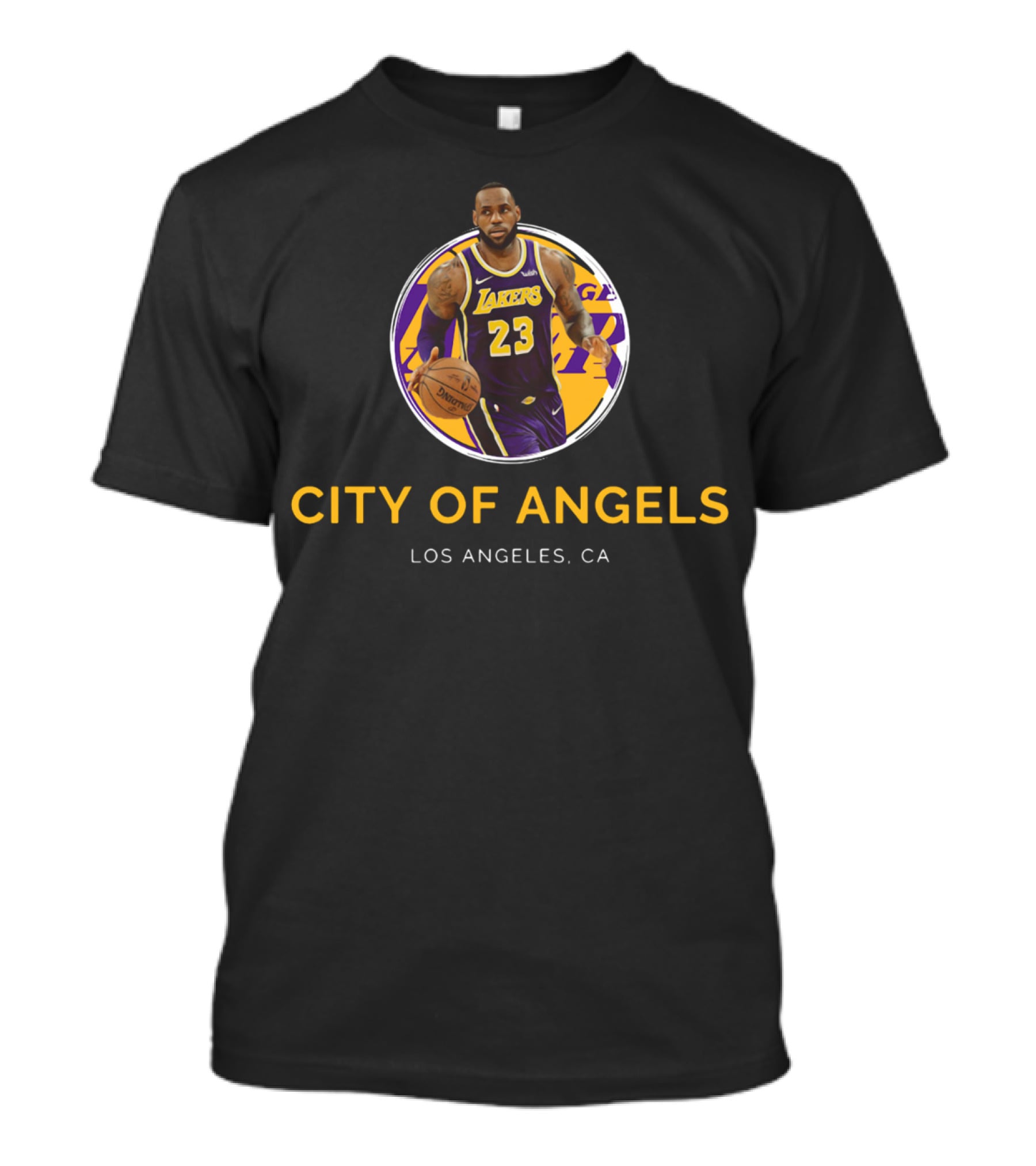LeBron James Los Angeles Lakers #23 City Of Angels Los Angeles CA T-Shirt