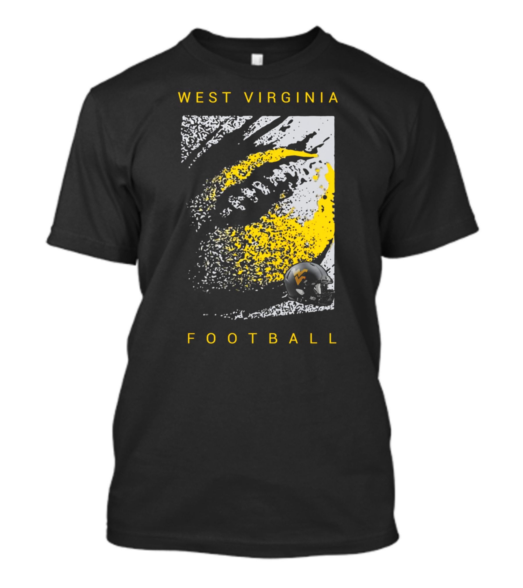 West Virginia Mountaineers Football Helmet And Textured T-Shirt