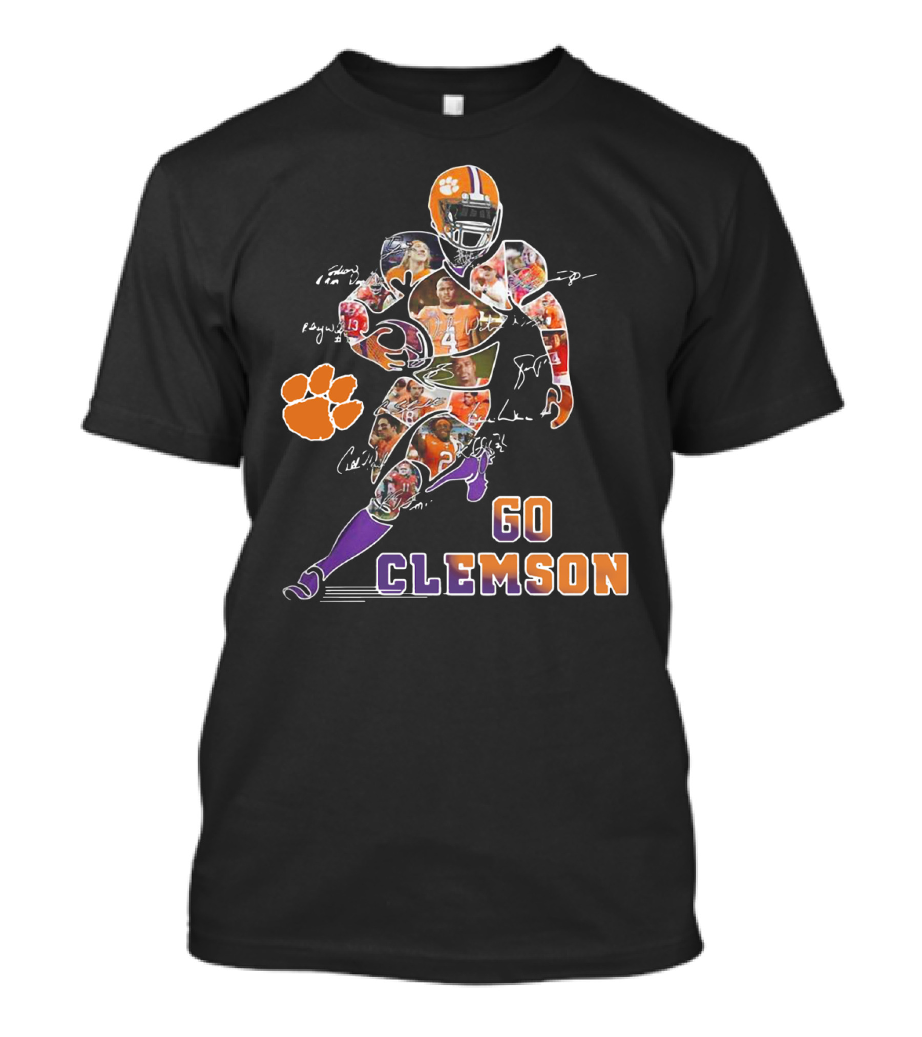 Go Clemson Dog Paw Player Signatures T-Shirt