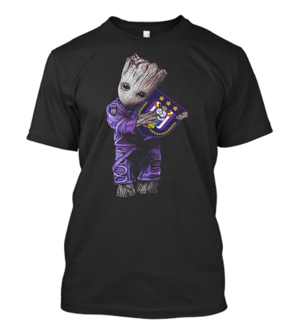 Baby Groot Hugging R.S.C. Anderlecht Emblem T-Shirt
