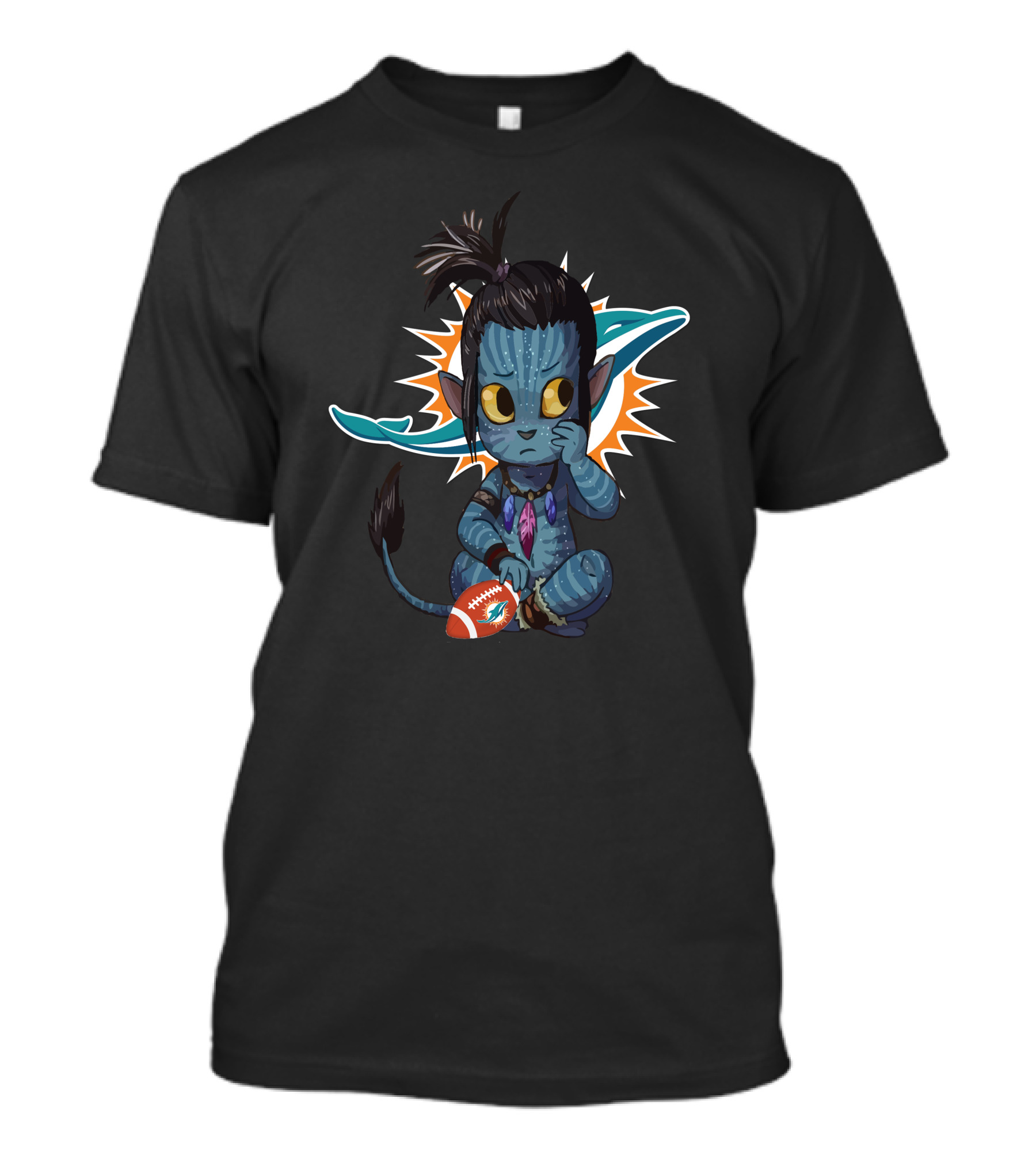 Miami Dolphins Avatar Crossover Football Character T-Shirt