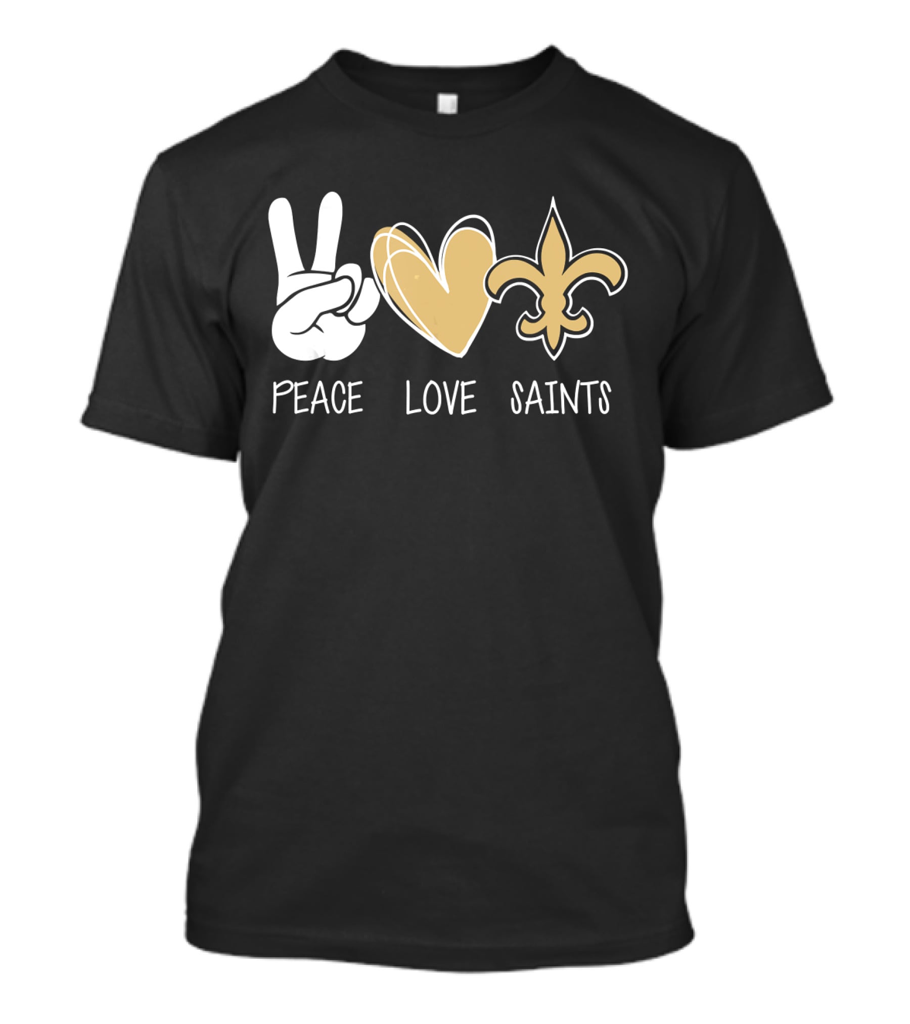 Peace Love Saints Hippie New Orleans Mardi Gras T-Shirt