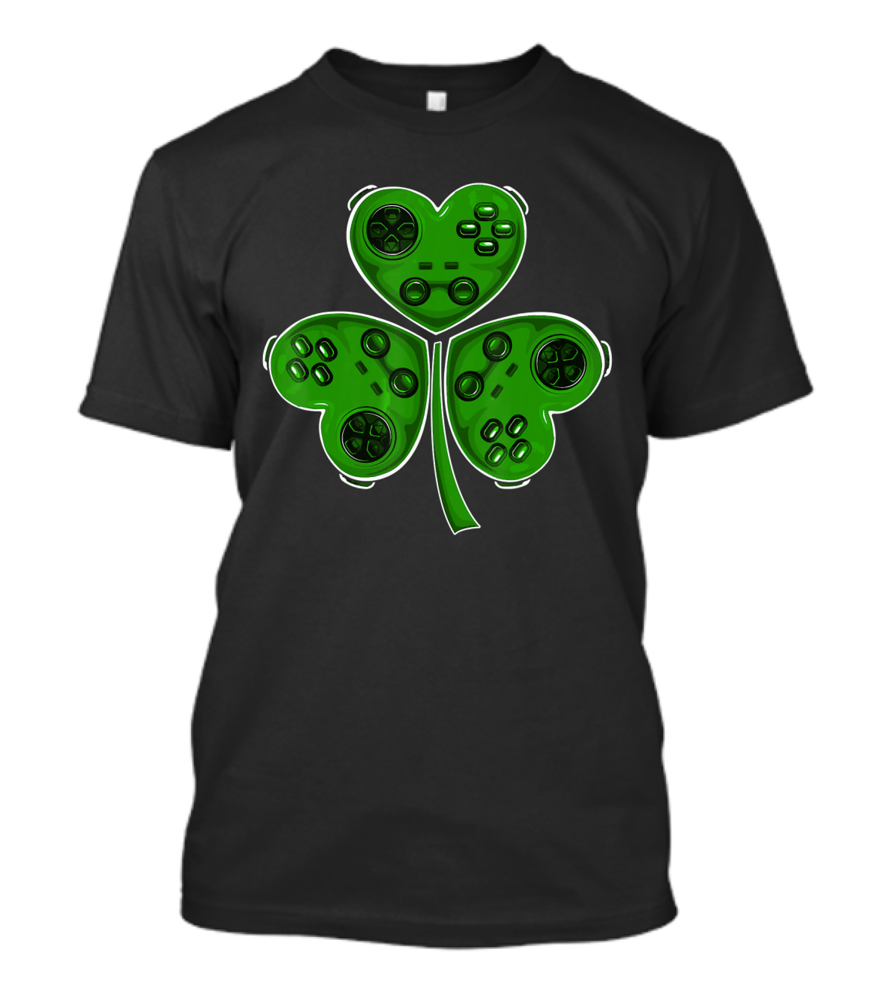 Video Game Controller Shamrock St Patrick Day T-Shirt