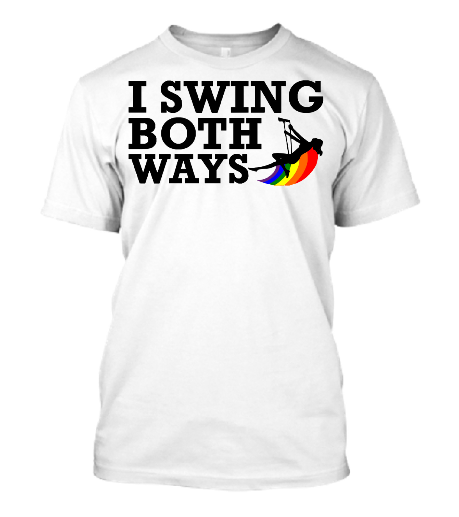 I Swing Both Ways Funny Gay Pride Rainbow Swing T-Shirt