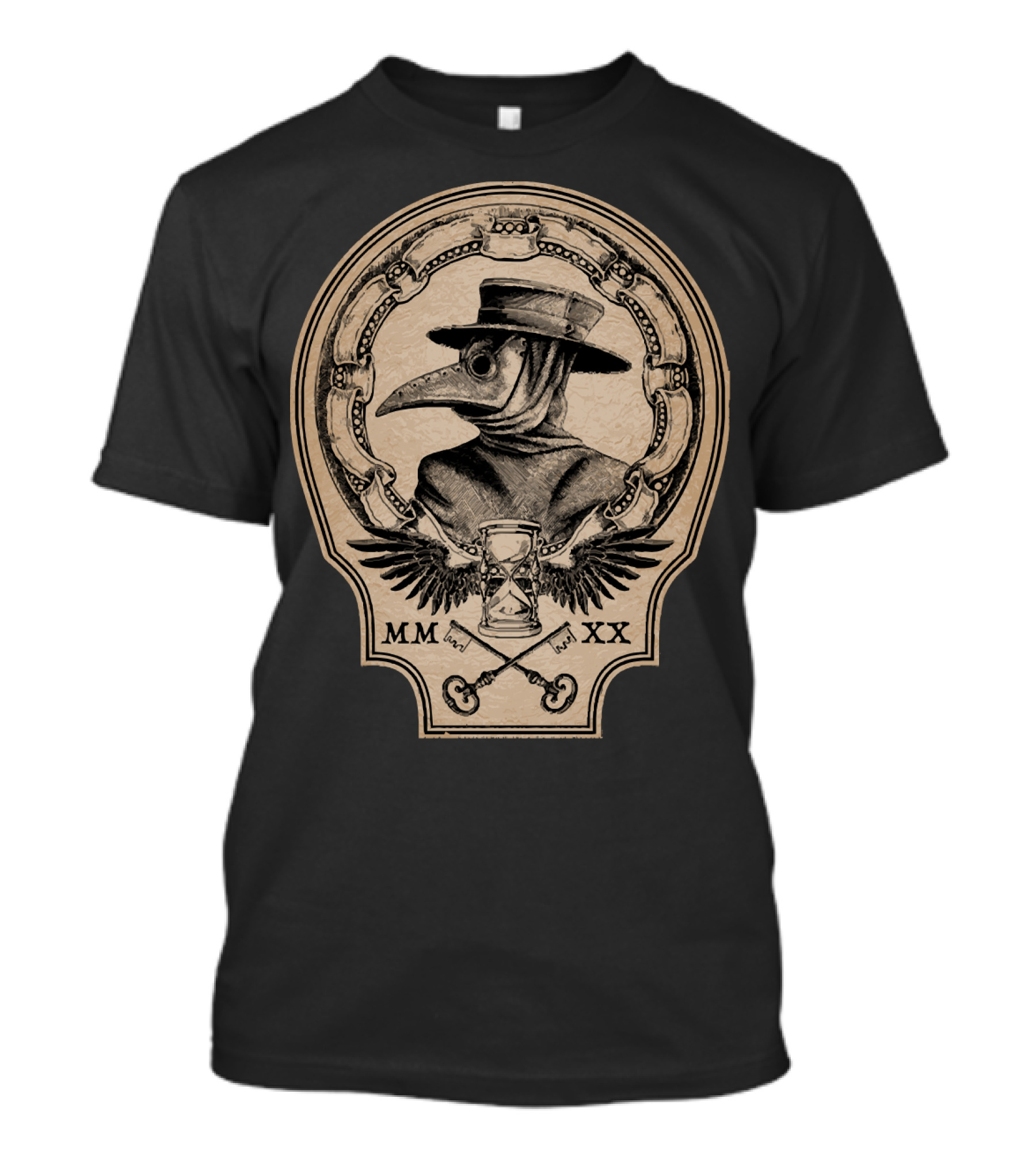 MMXX Plague Doctor Hourglass And Wings Vintage T-Shirt