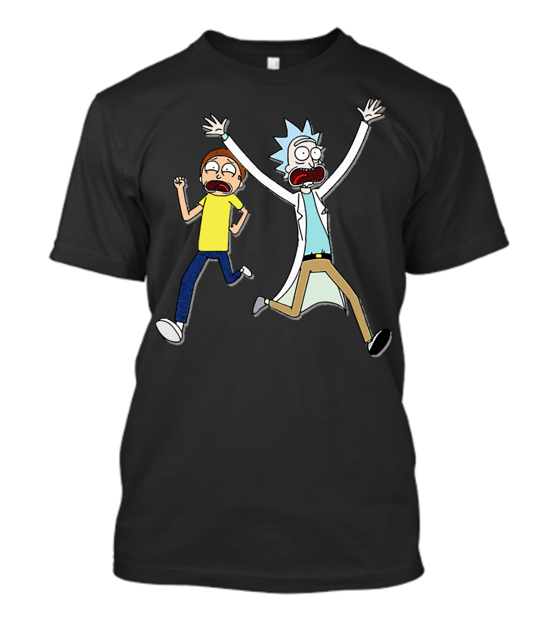 Rick And Morty Panic Running Animation T-Shirt