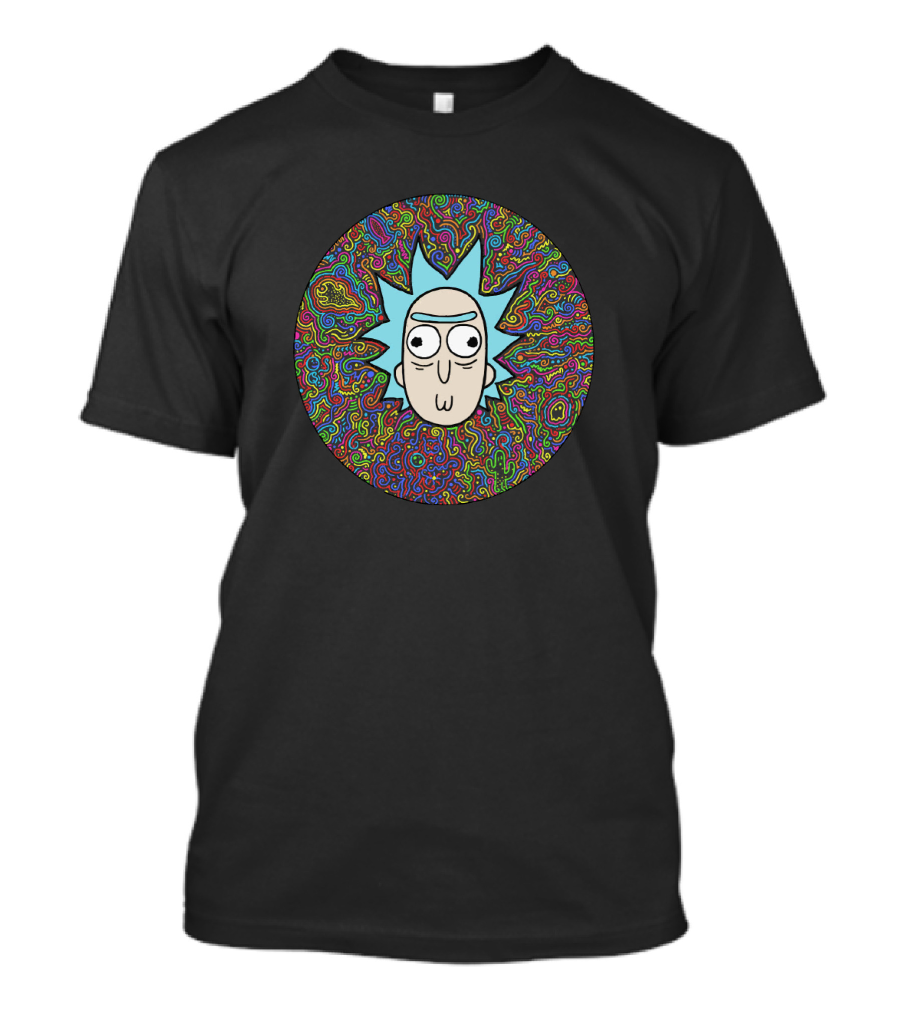 Trippy Rick Psychedelic Adventure Circle T-Shirt