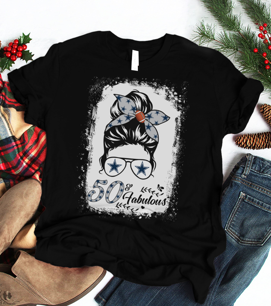 50 And Fabulous Football Stars Birthday T-Shirt