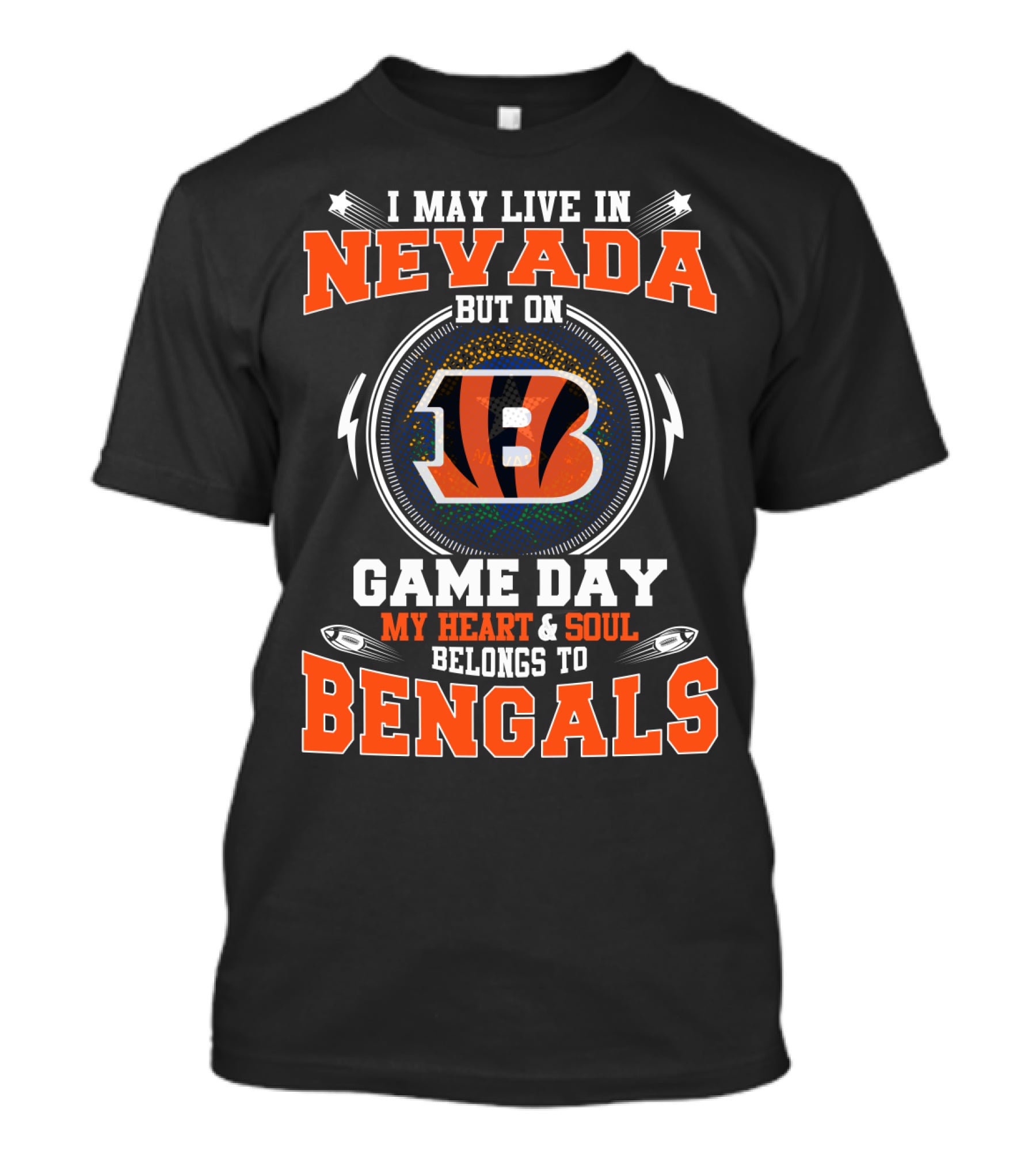 Nevada Game Day Heart And Soul Belongs To Bengals T-Shirt