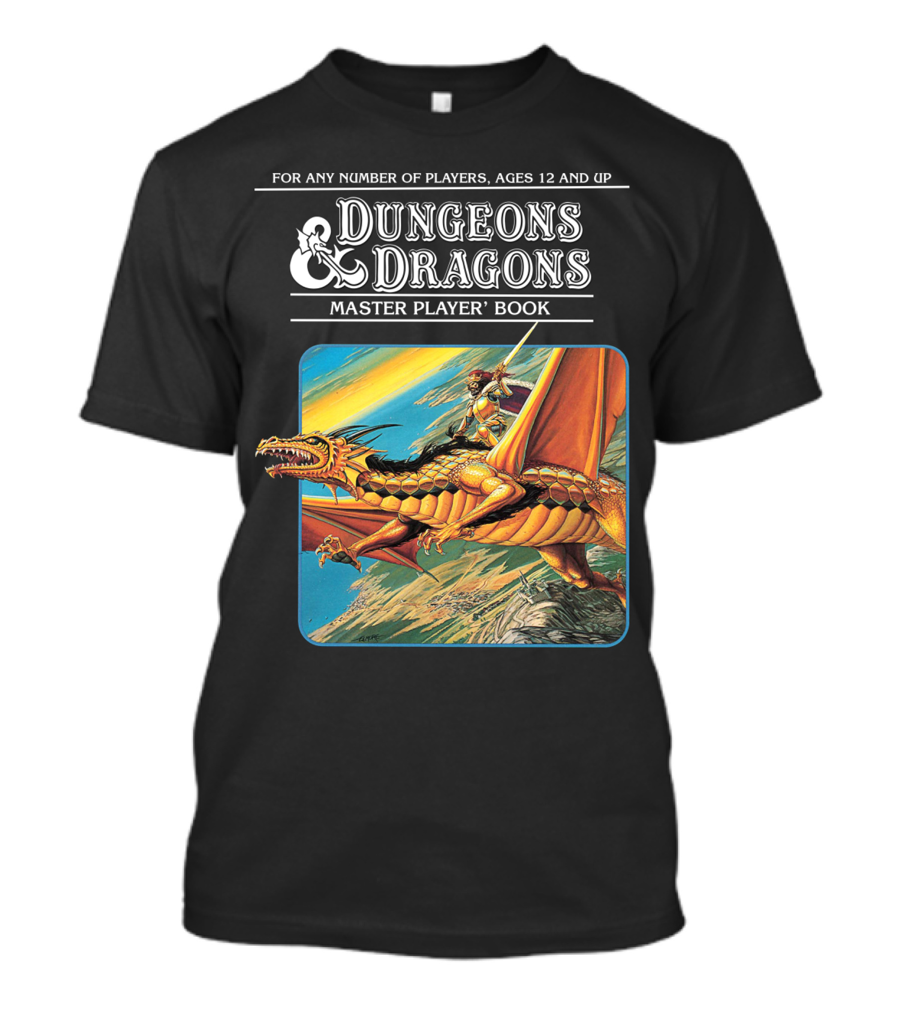 Dungeons And Dragons Master Player Book Vintage Dragon Rider Adventure T-Shirt
