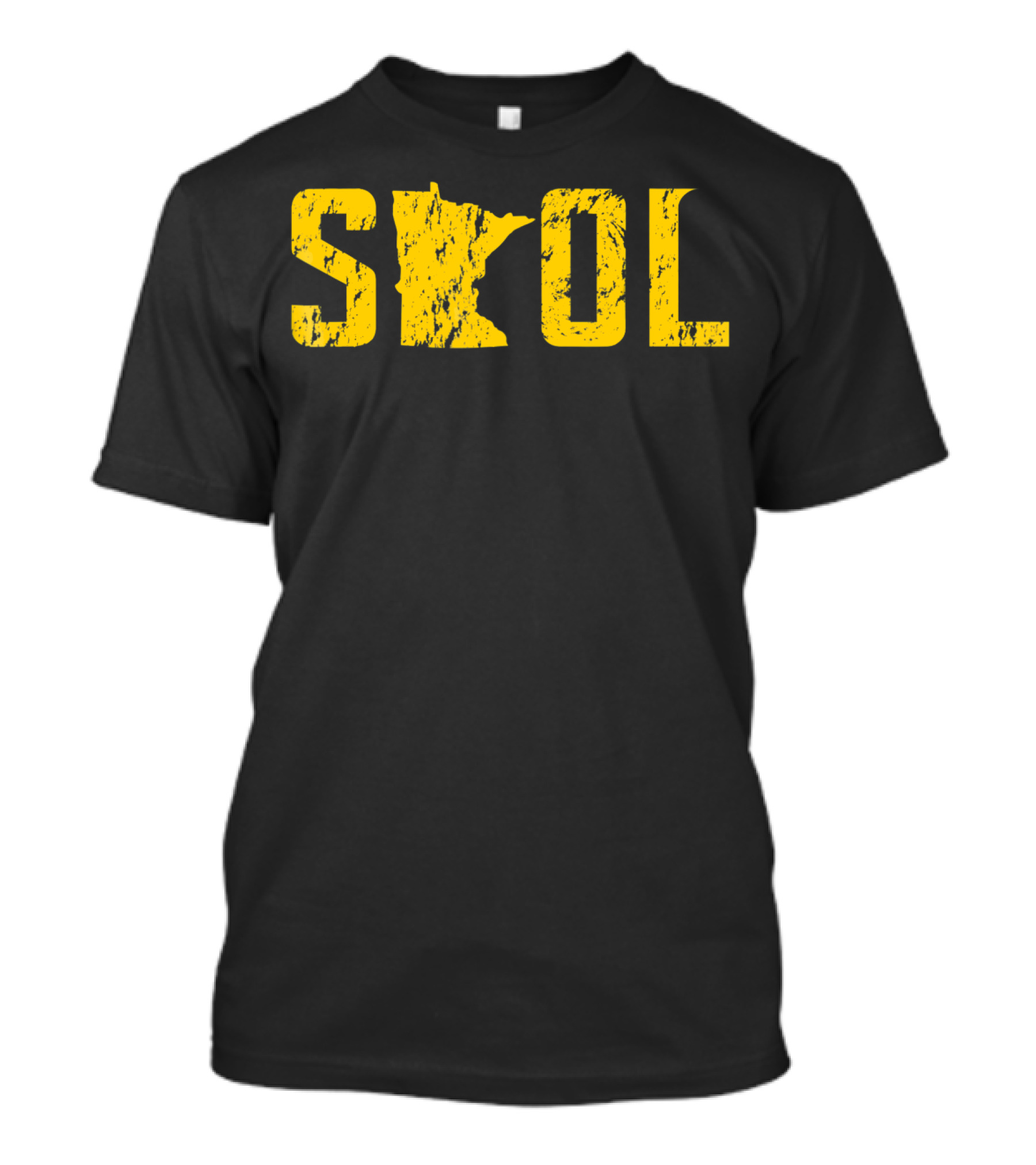 SKOL Minnesota Distressed Yellow Vintage Style Viking Purple And Yellow T-Shirt